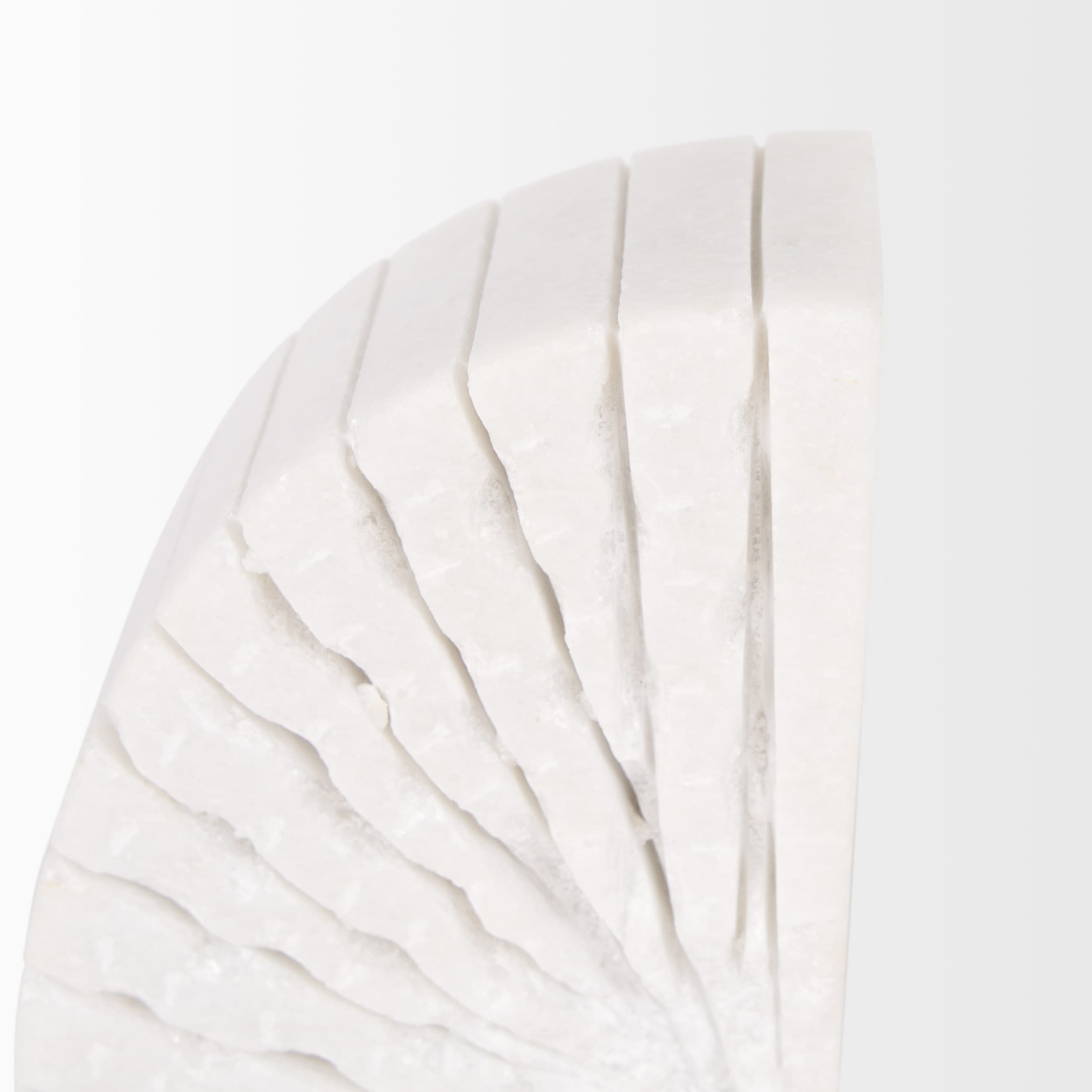 Stept White Marble Bookends w/rough carving (set of 2) — product photograph