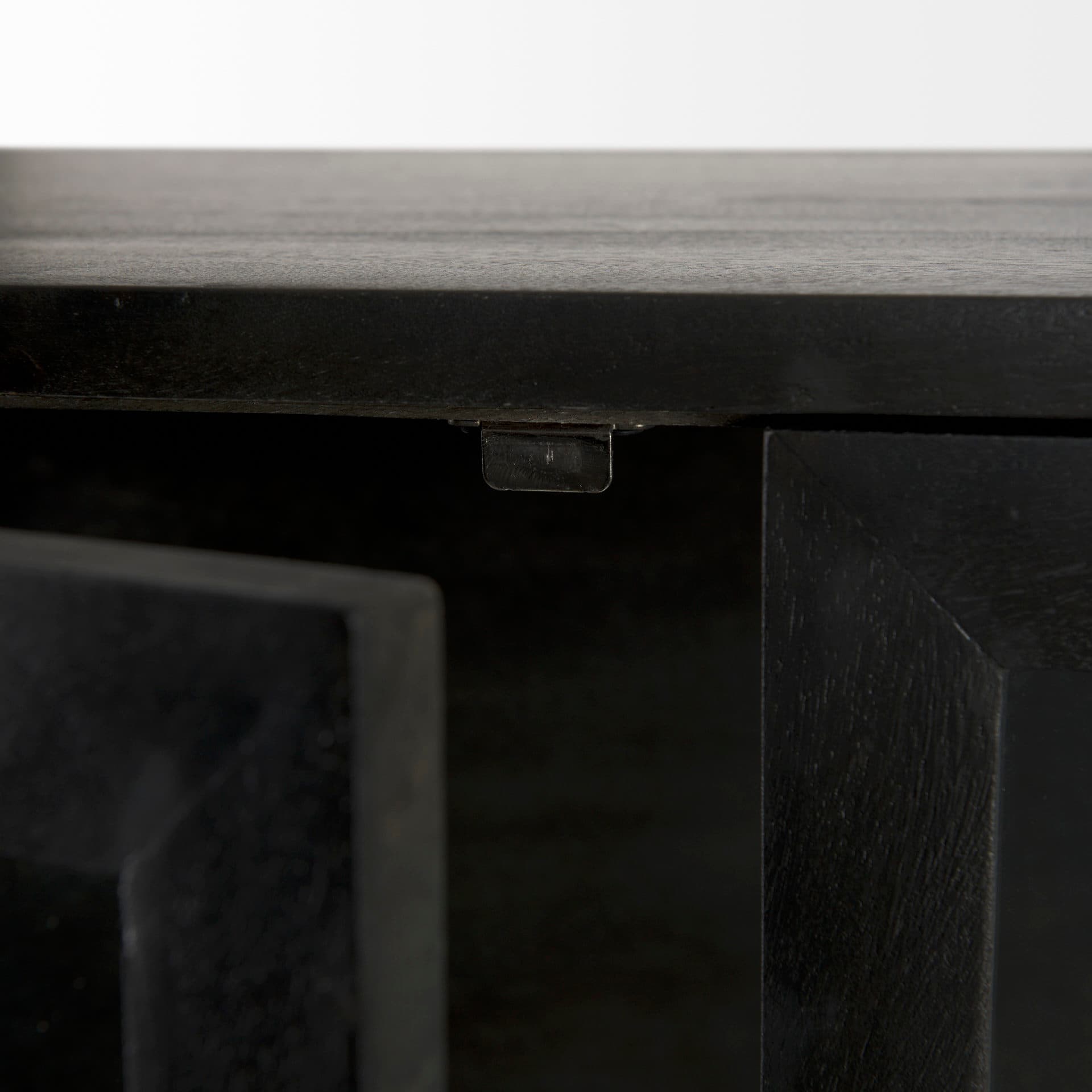 Arelius 36L x 18.75W x 63H Black-Brown Wood W/ Black Metal Base Display Cabinet — product photograph