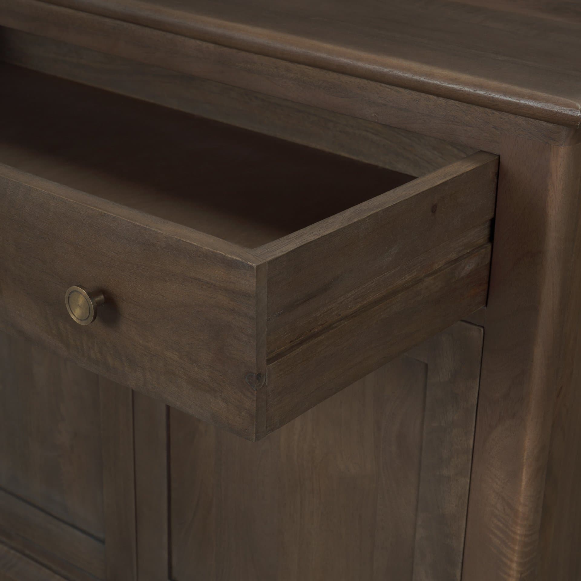 Baron Dark Brown Solid Wood w/ Antique Knobs 2-Door Accent Cabinet — product photograph
