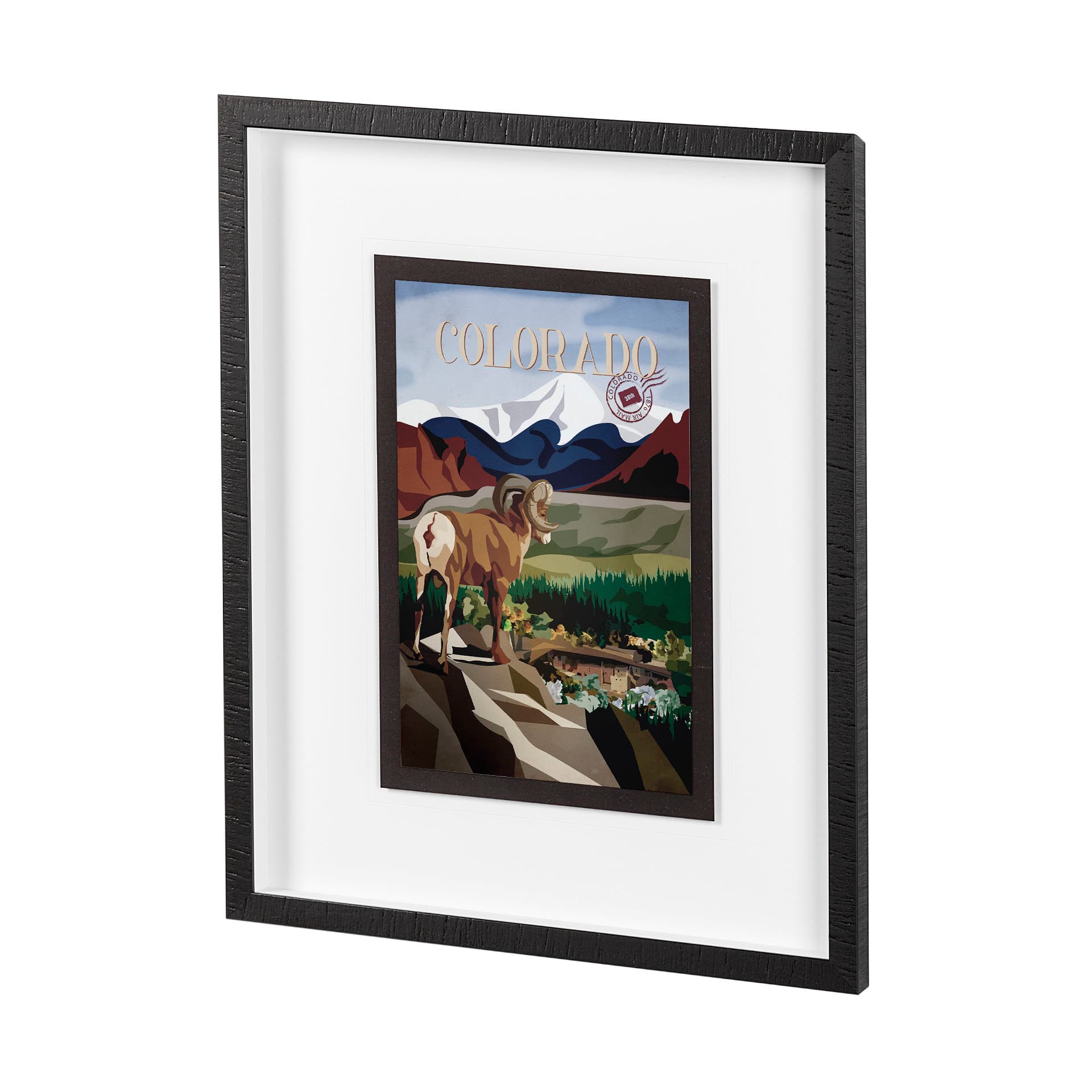 Colorado Go USA (M) by Mercana Studio a Framed Art Print Matted under Glass — product photograph