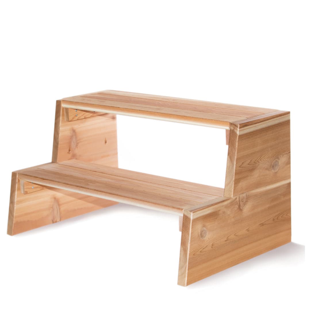 Cedar Spa Steps Stool — product photograph