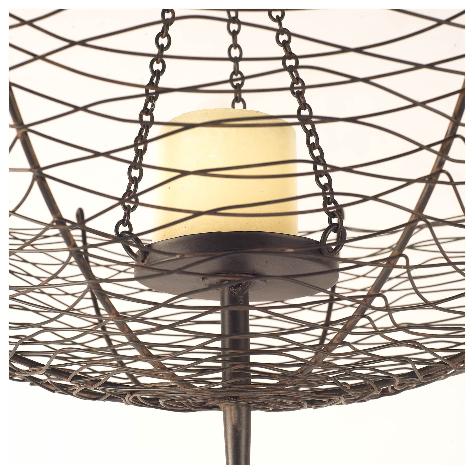 Rihanna II Medium Black Metal Umbrella Candle Holder Lantern — product photograph