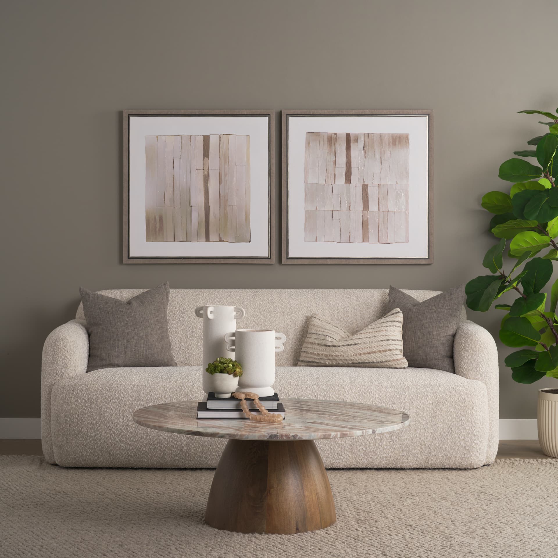 Glazed Echoes White I by Cartissi Hand-Embellished Textured Framed Canvas Artwork — in a styled room