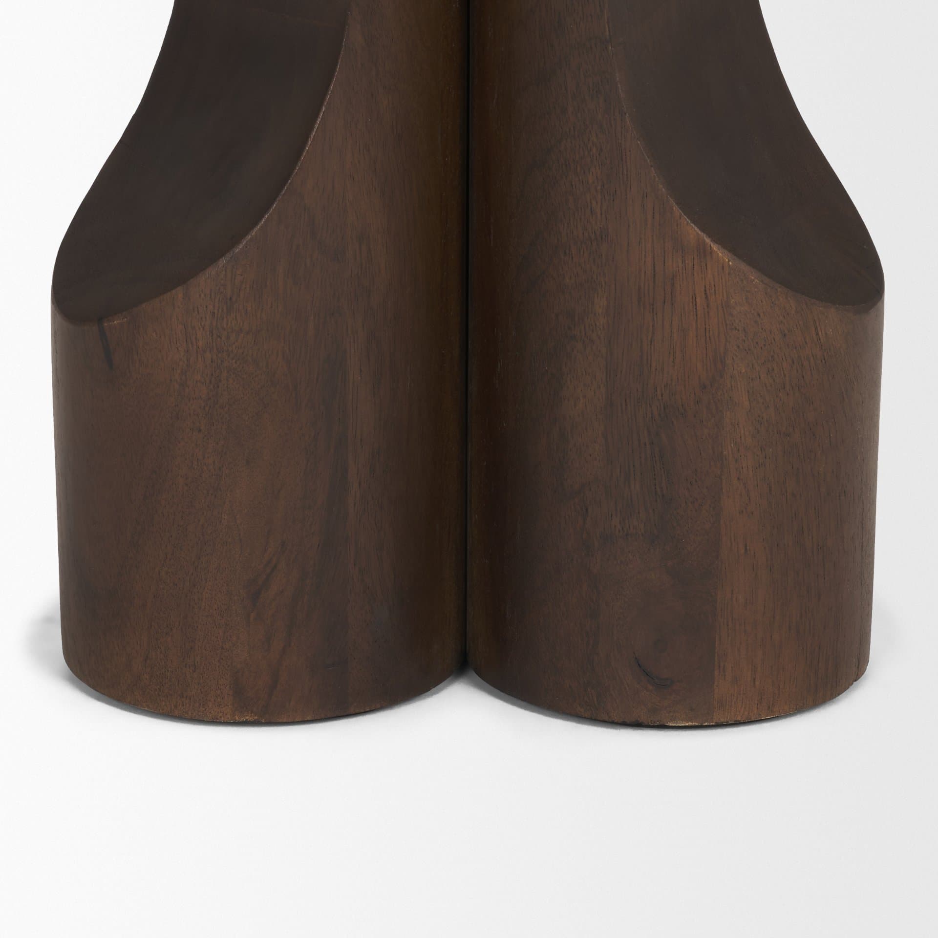 Cayson Dark Brown Sculptural Round Accent Table — product photograph