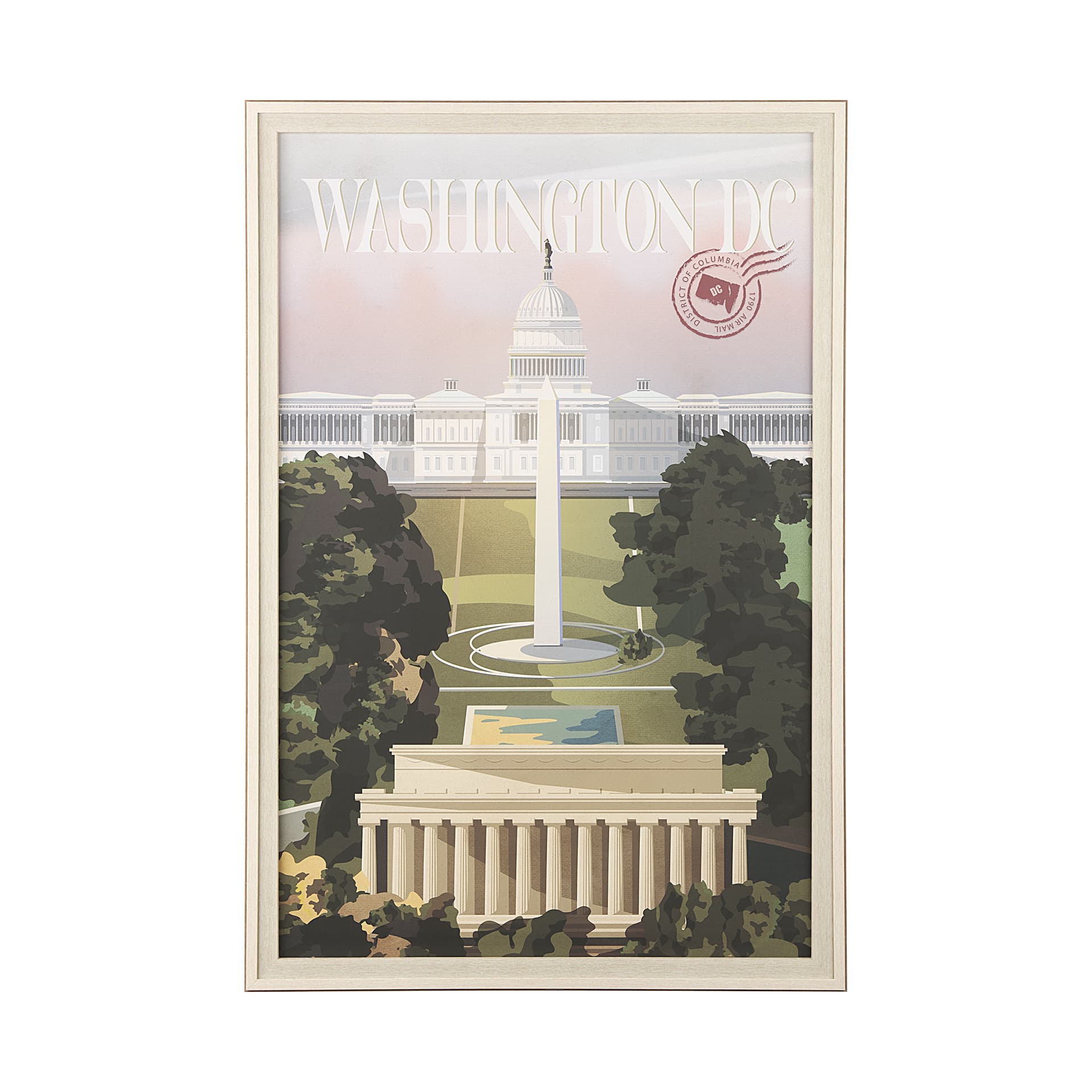 Washington DC Go USA (XL) by Mercana Studio Hand Embellished Decograph Framed Art Print under Glass — product photograph