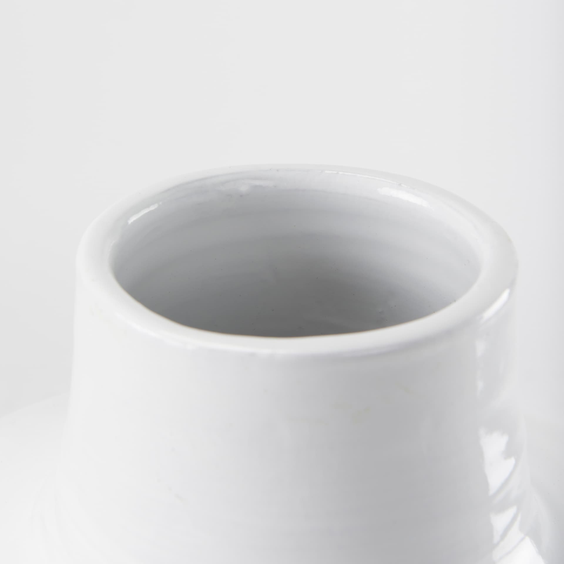Amos 20.5L x 20.5W x 31.9H White and Dark Beige Color Blocked Ceramic Floor Vase — product photograph