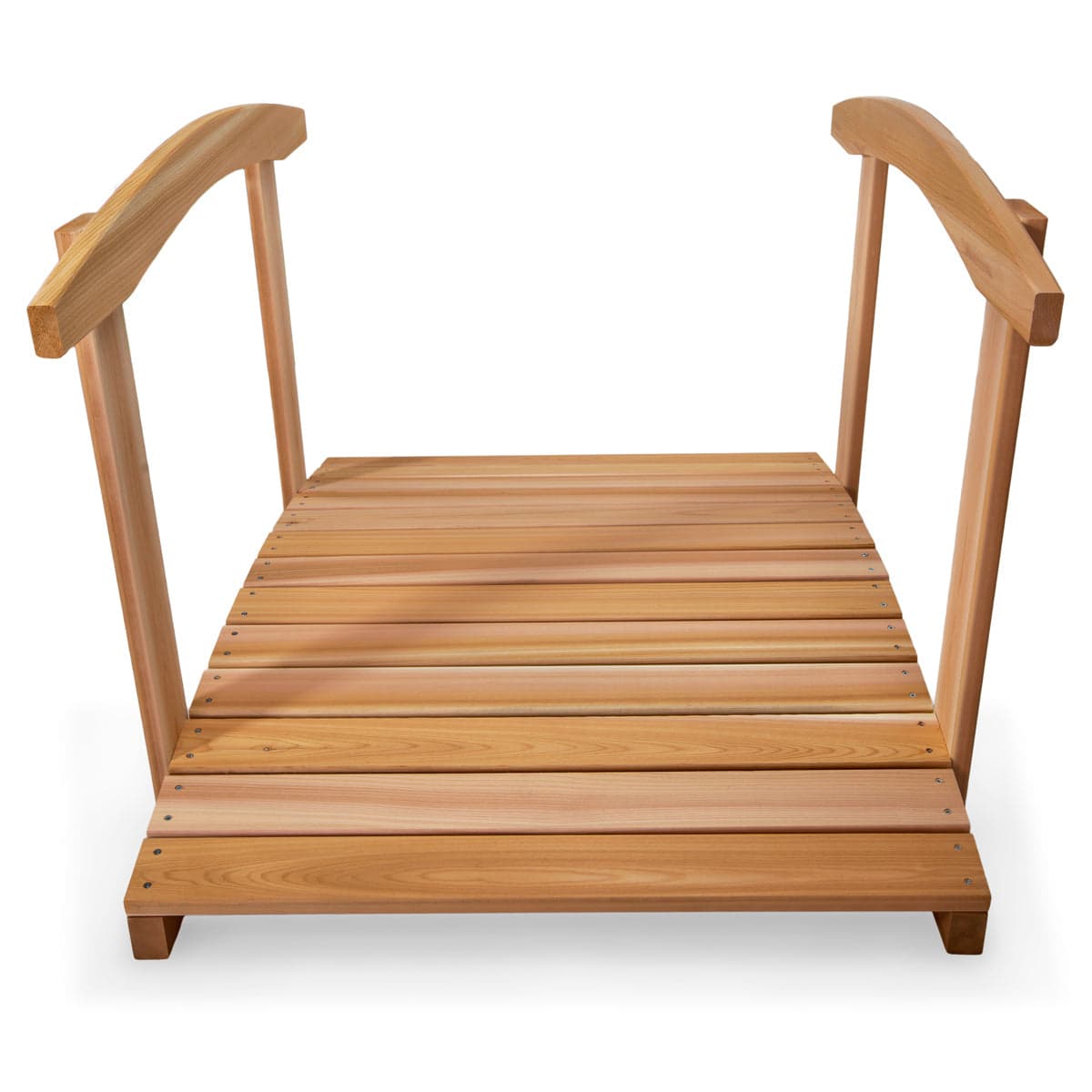 4-Ft Cedar Garden Bridge with Side Rails — product photograph