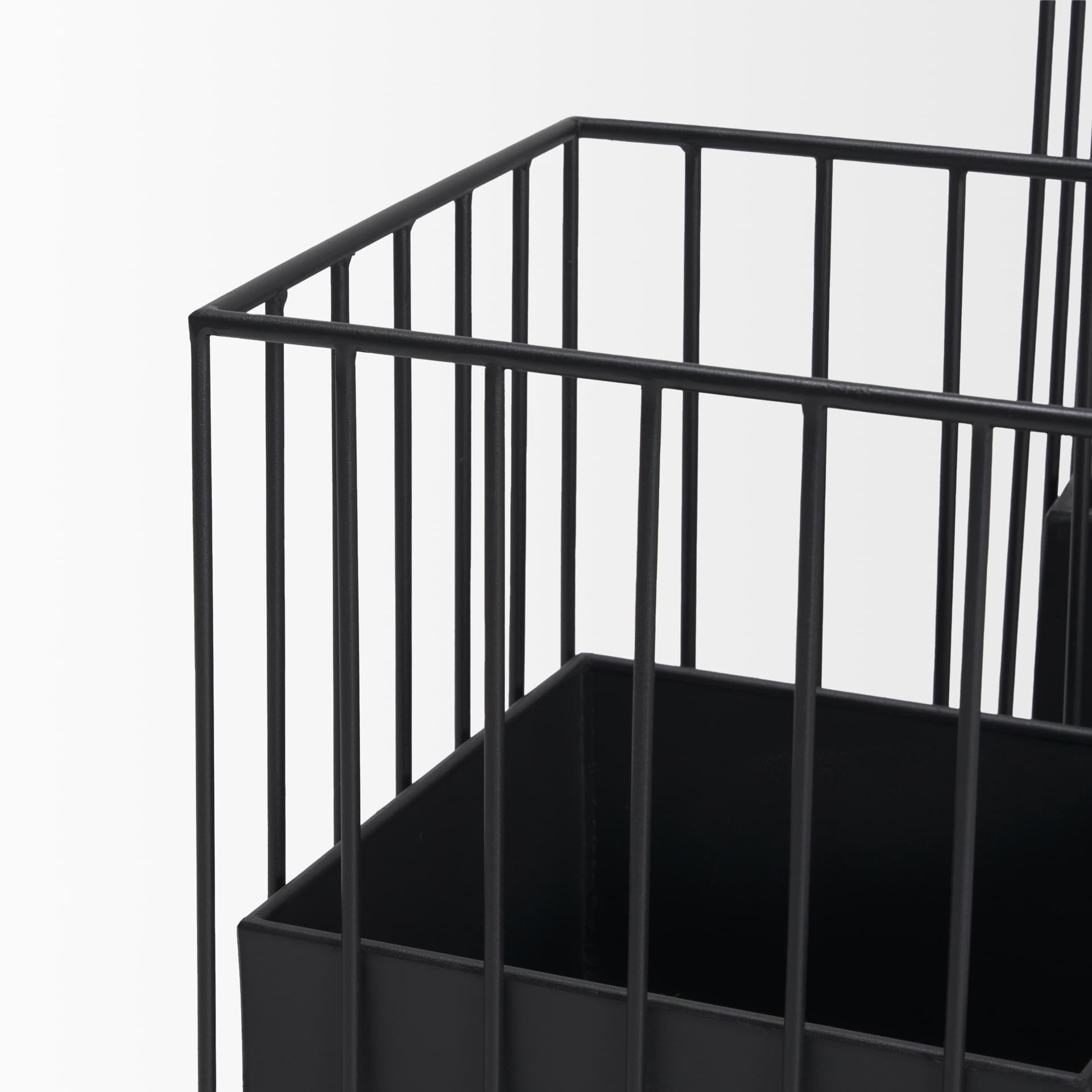 Verna Matte Black Wire Cage Metal Planters (Set of 2) — product photograph