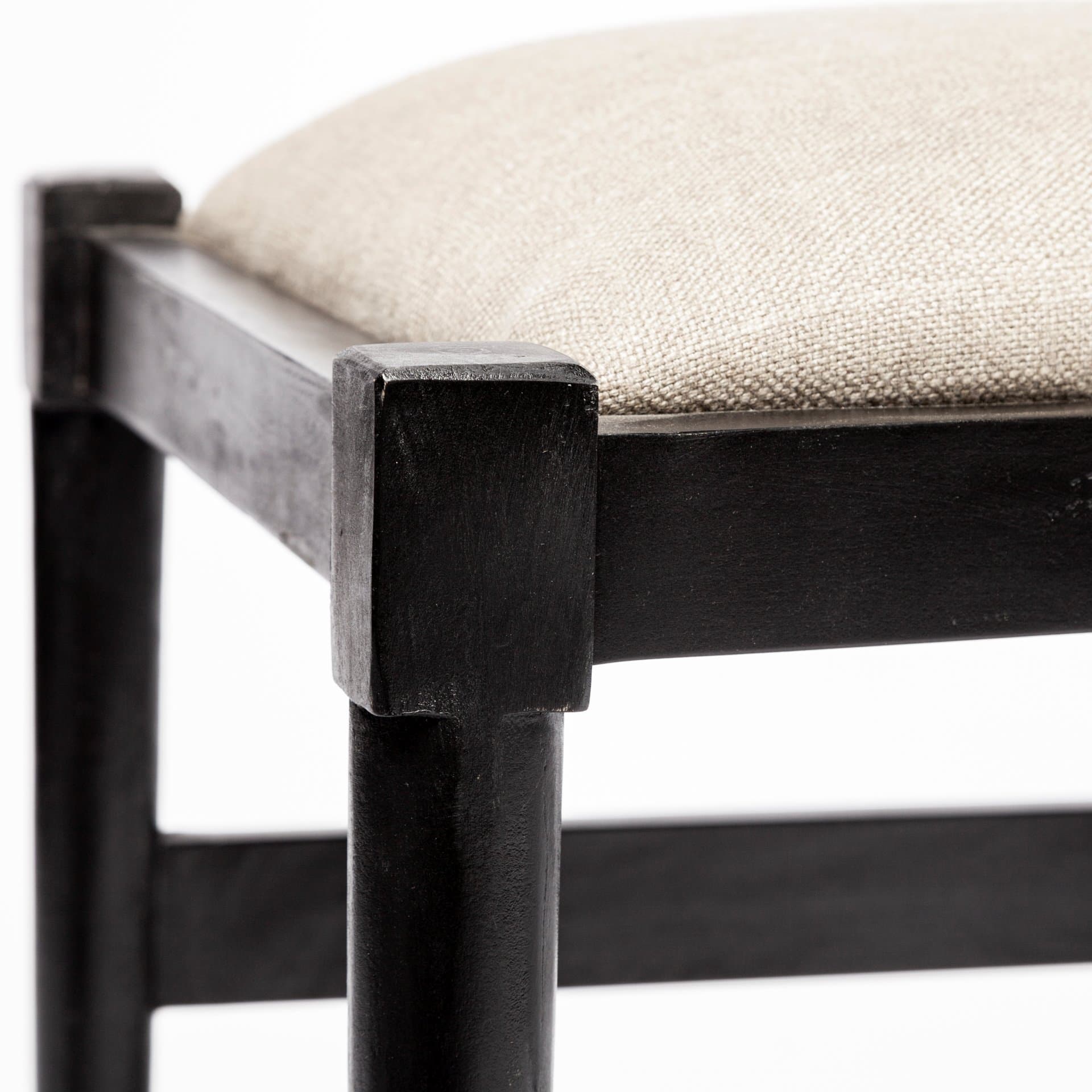 Trixie Curved Back Dining Arm Chair | Dark Taupe Fabric w/ Wooden — product photograph