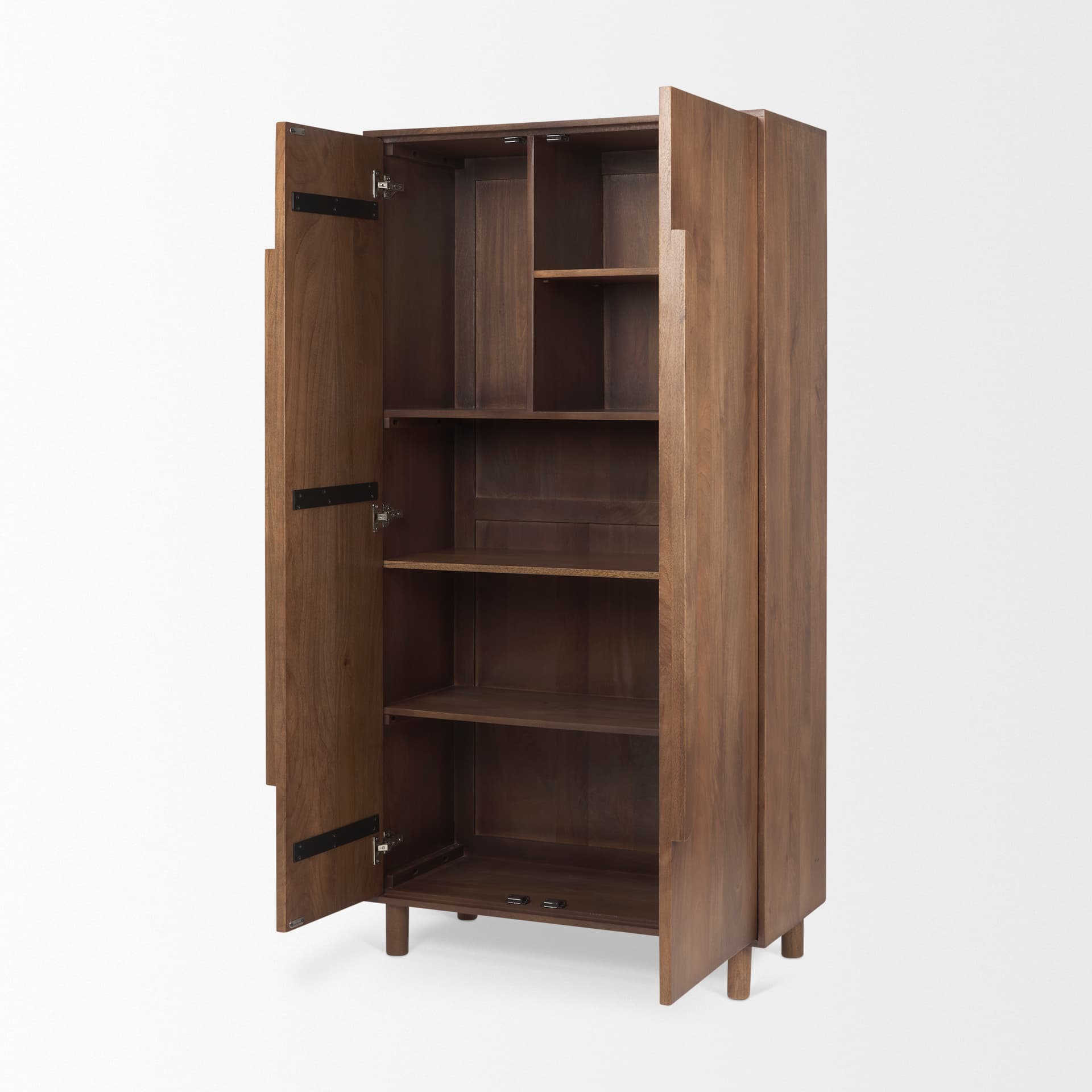 Astrid 36.0L x 17.0W x 70.0H Medium Brown Solid Wood Armoire — product photograph