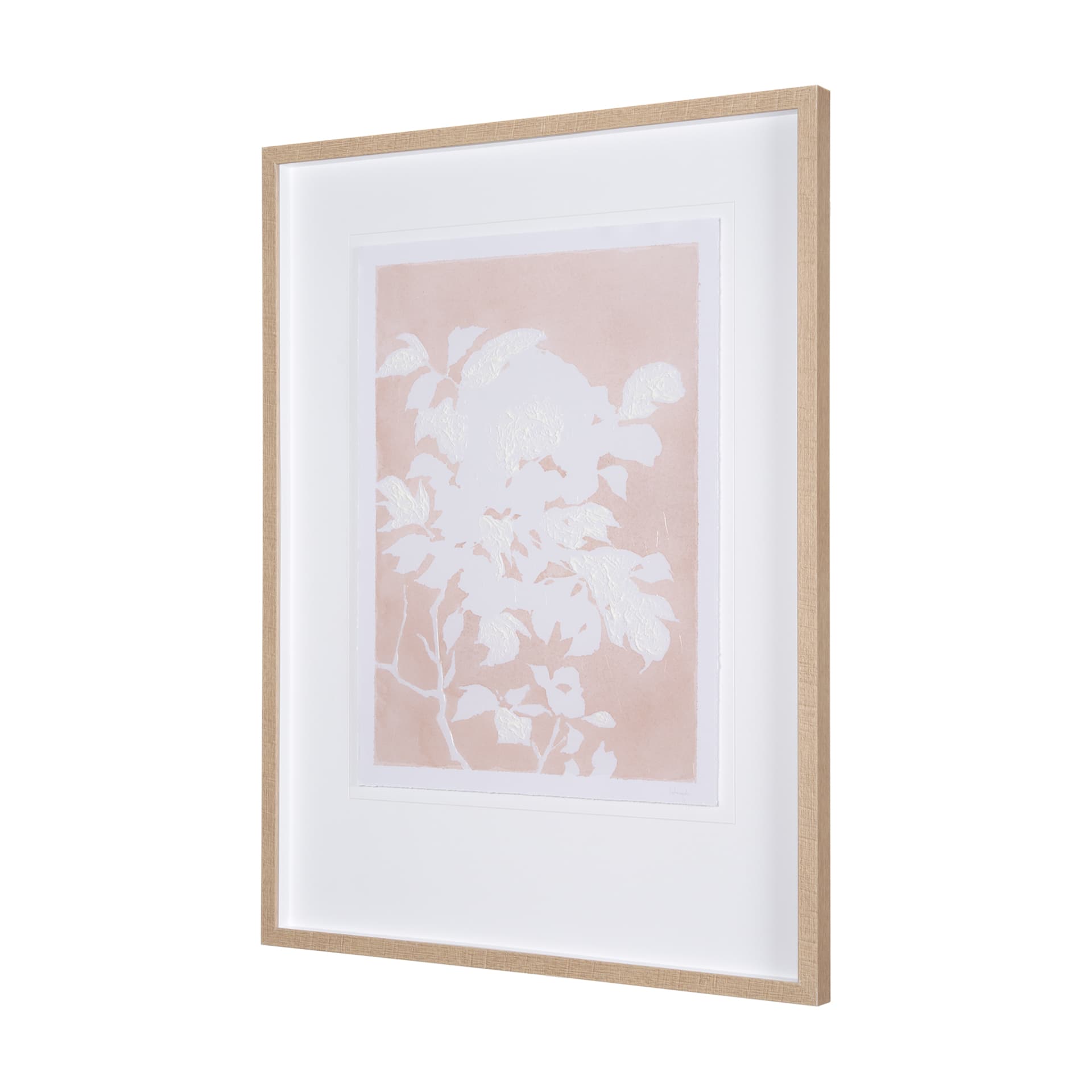 Flower Silhouette-Peony by Mercana Studio Hand Embellished Framed Art Print Matted under Glass — product photograph