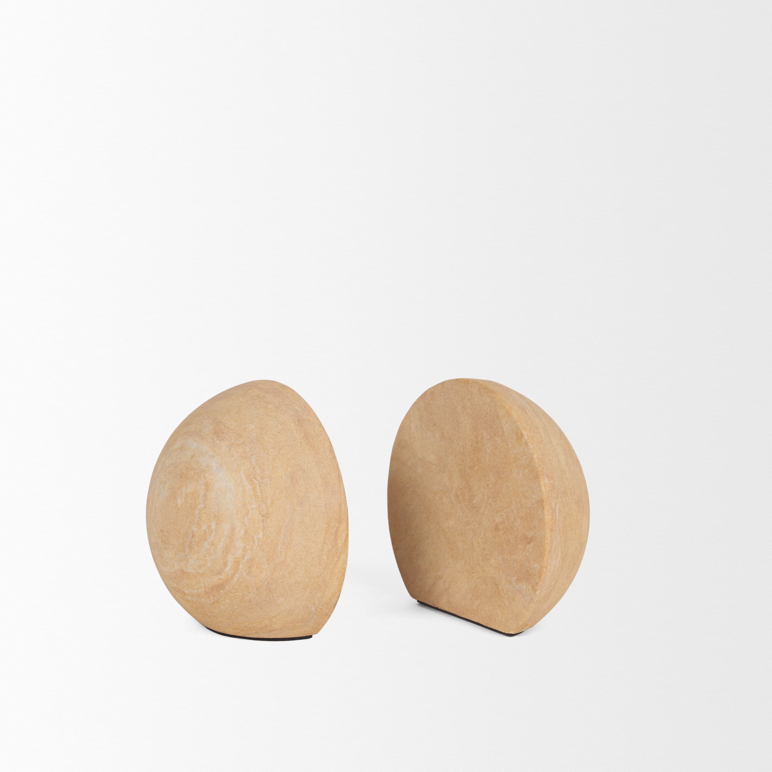 Rahmi Sandstone Orb Bookends — product photograph