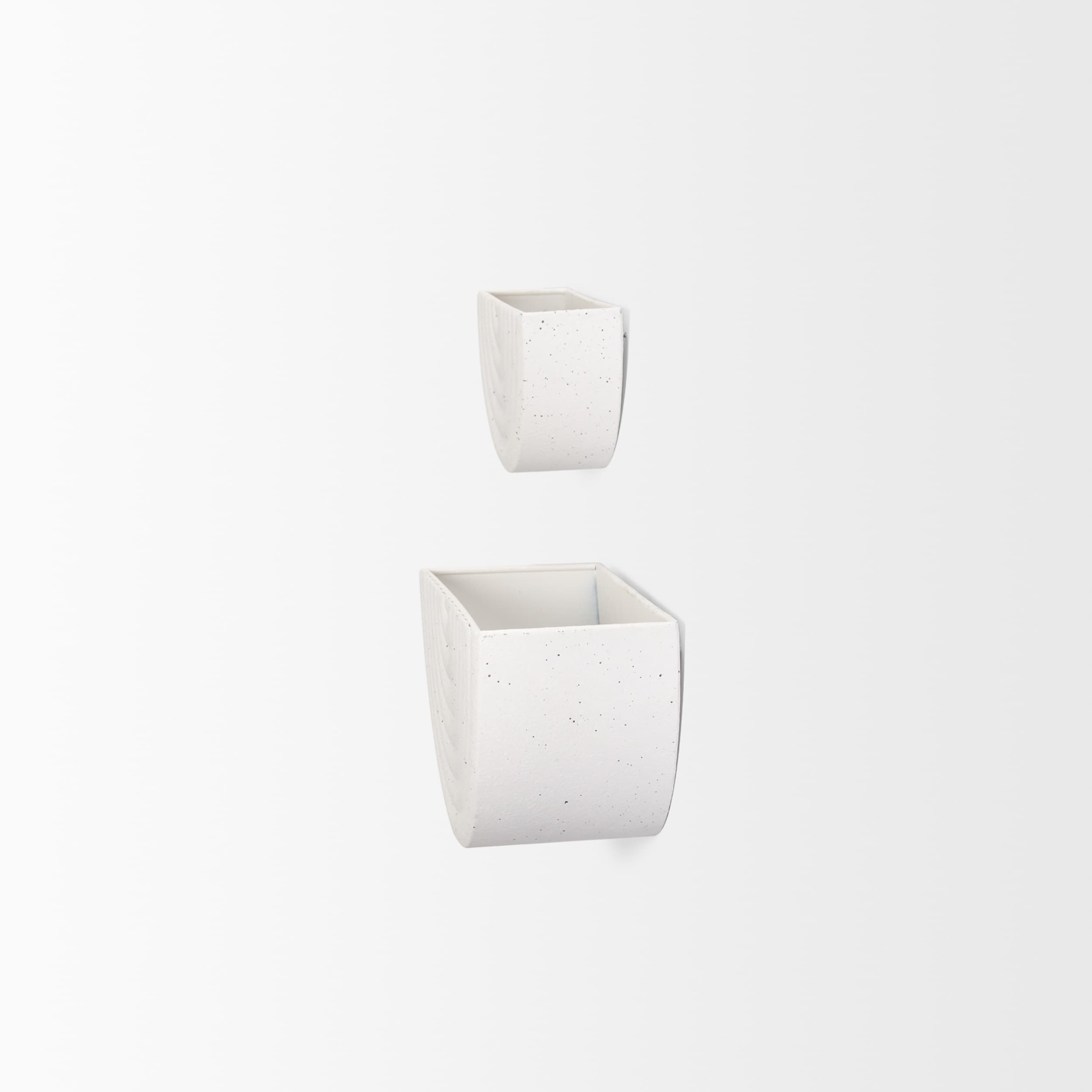 Shilo Matte White Metal Hanging Wall Planter (Set of 2) — product photograph