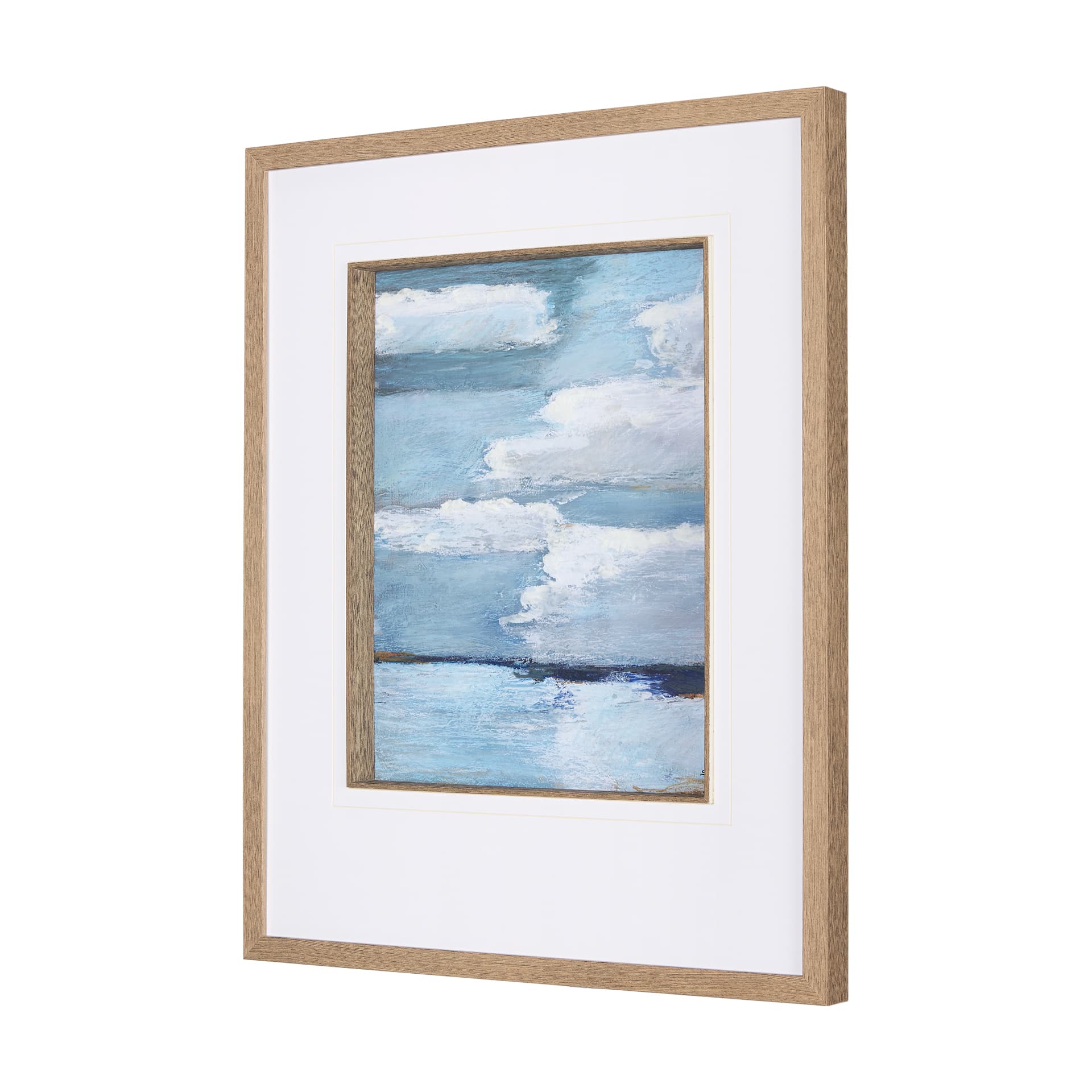 Cloud Bay II by Mercana Studio a Hand Embellished Textured Framed Art Print Matted under Glass — product photograph