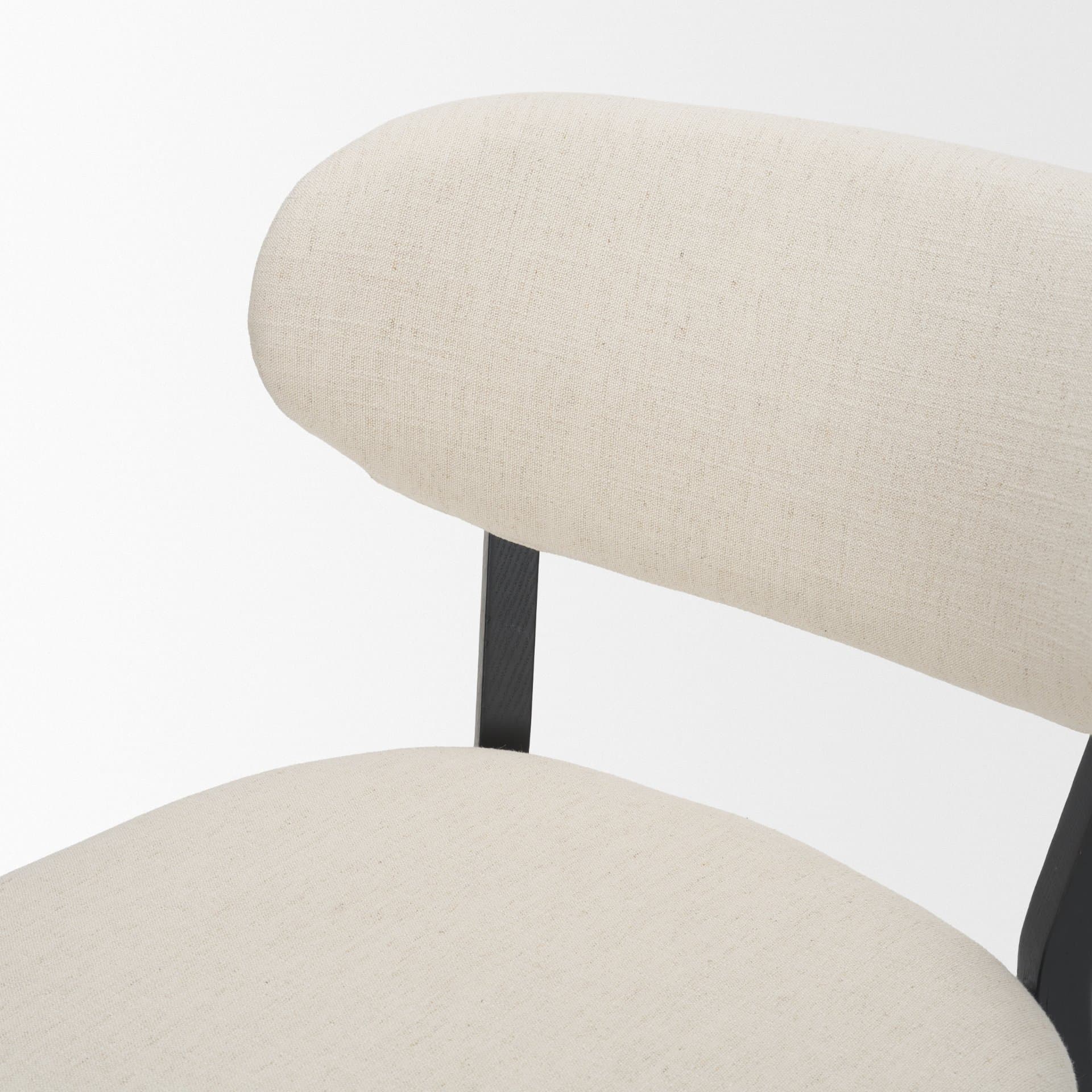 Cole Open Back Dining Side Chair | Natural Linen w/ Dark Wood — product photograph