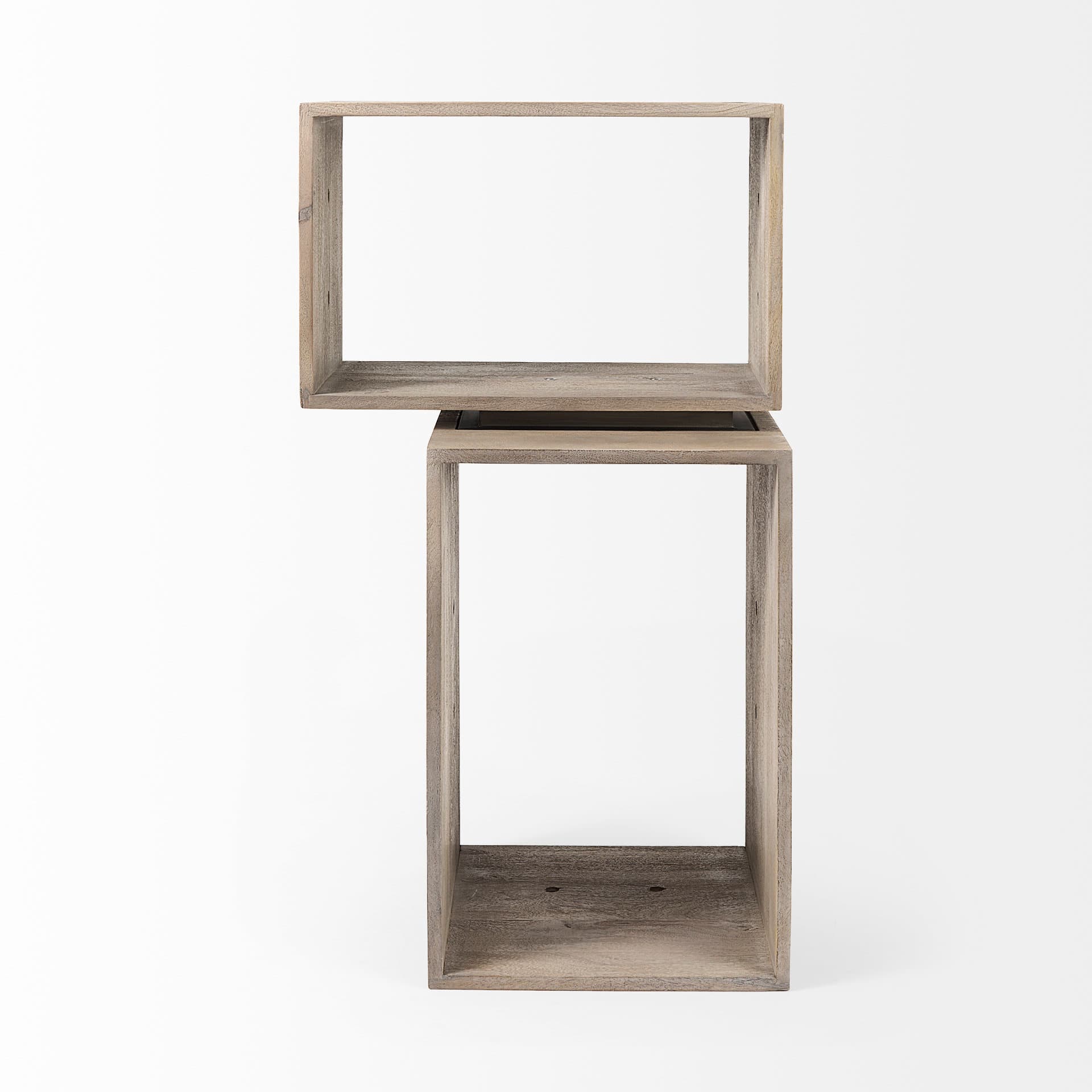 Simul (Set of 2) Light Brown Wood Modular Shelving Unit — product photograph