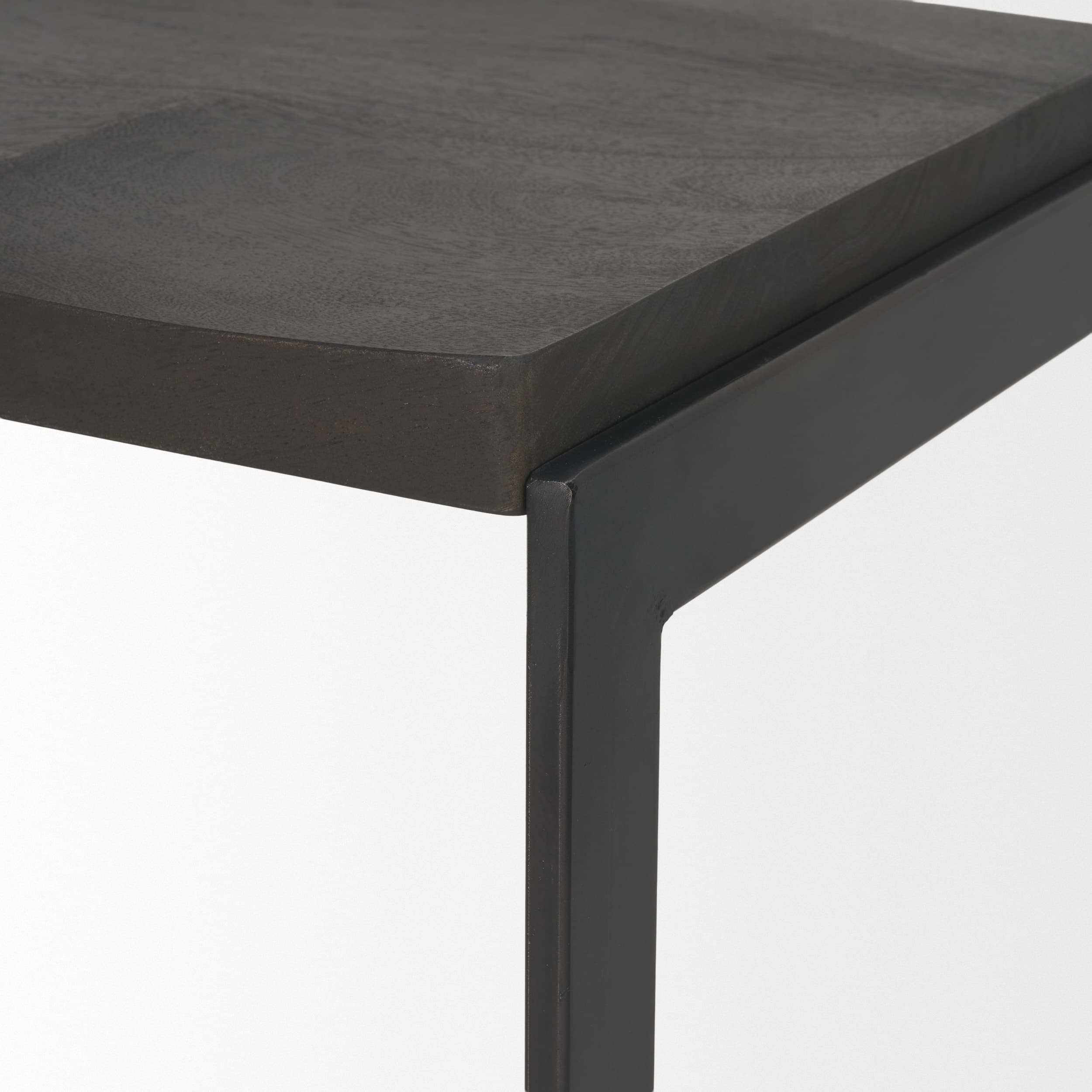 Kiran Backless 26in Seat Counter Stool | Black Wood w/ Black Metal — product photograph