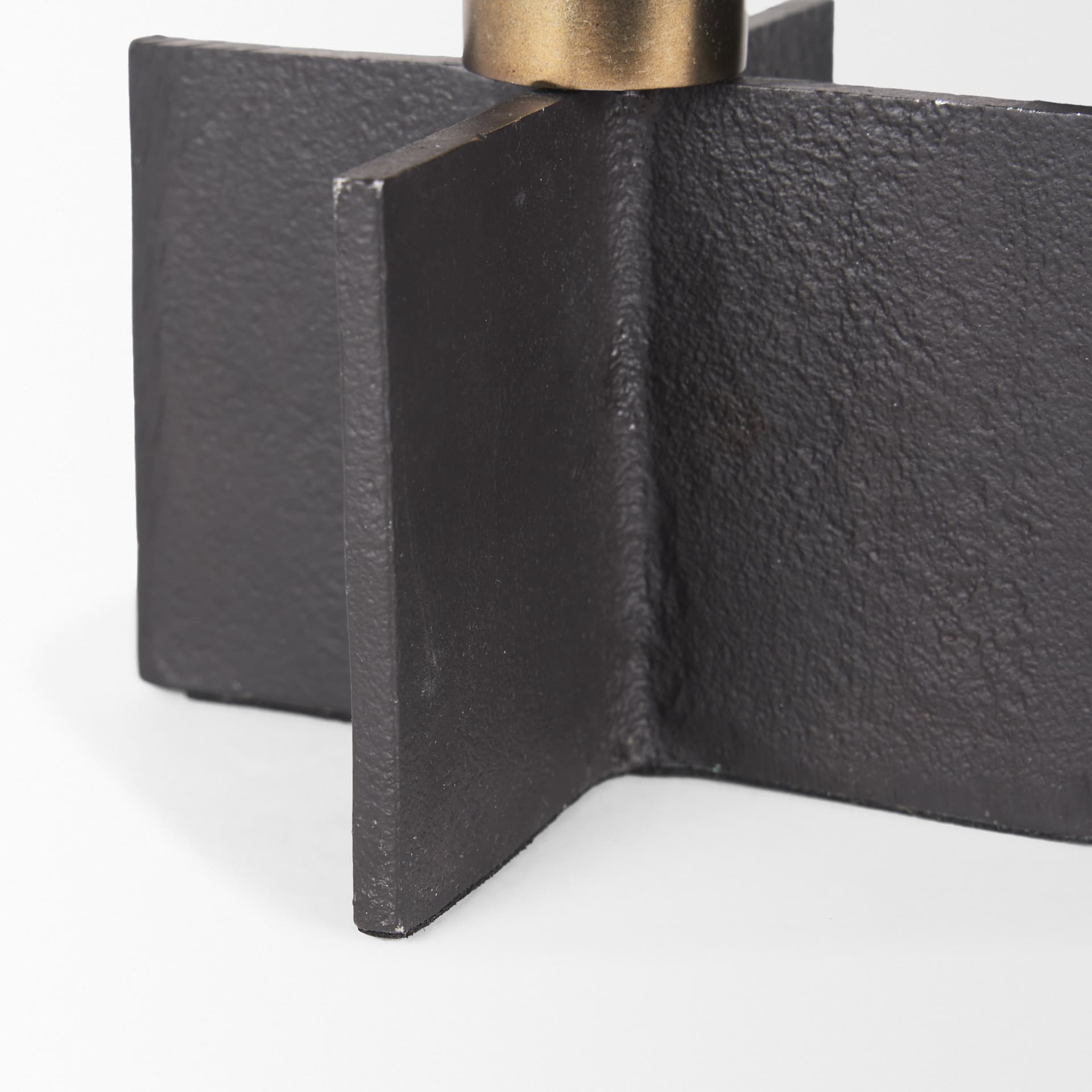 Pia Matte Black w/ Brushed Gold Metal Taper Candleholder (Set of 2) — product photograph