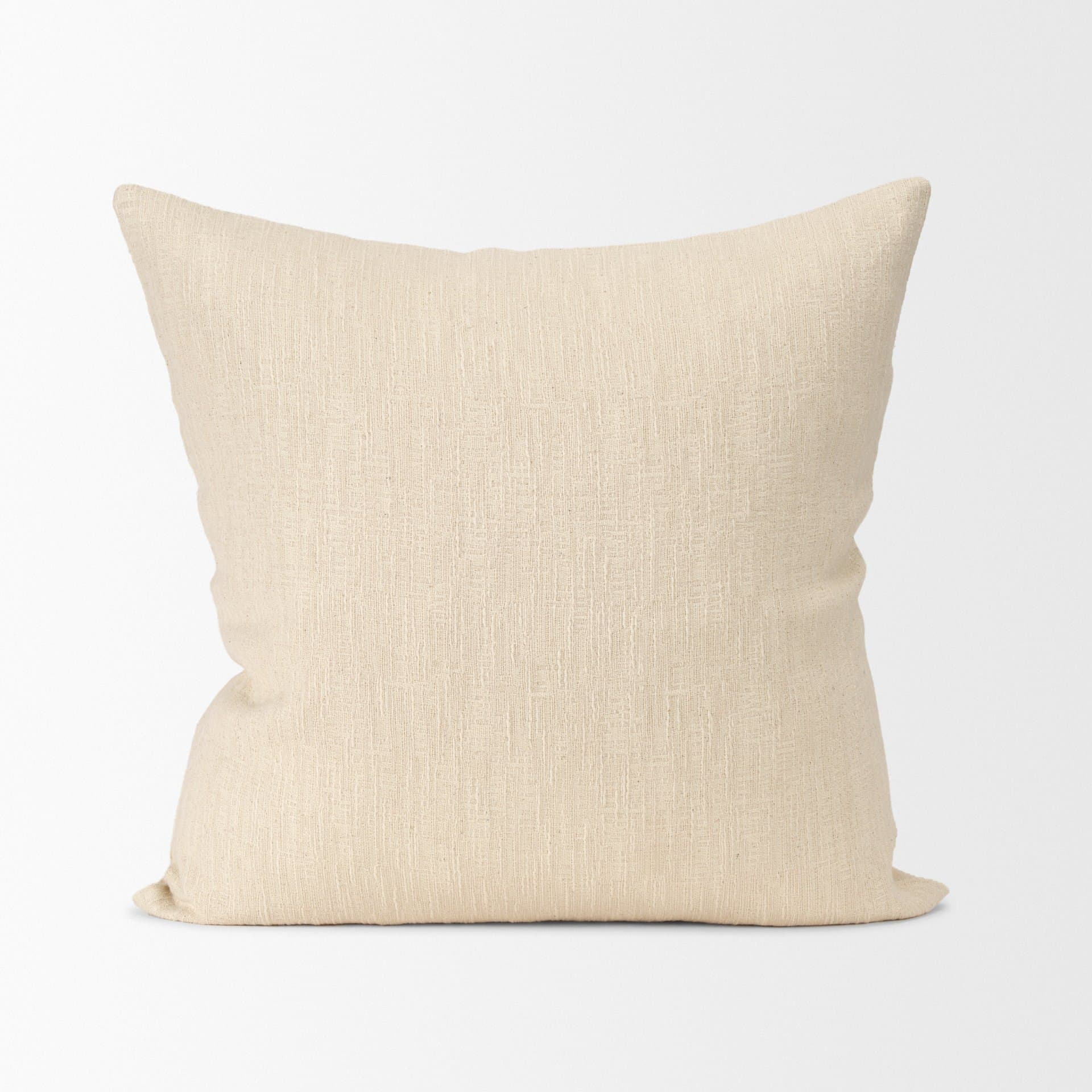 Jenner 22x22 Cream Cotton Linen Blend Square Pillow Cover w/Filler — product photograph