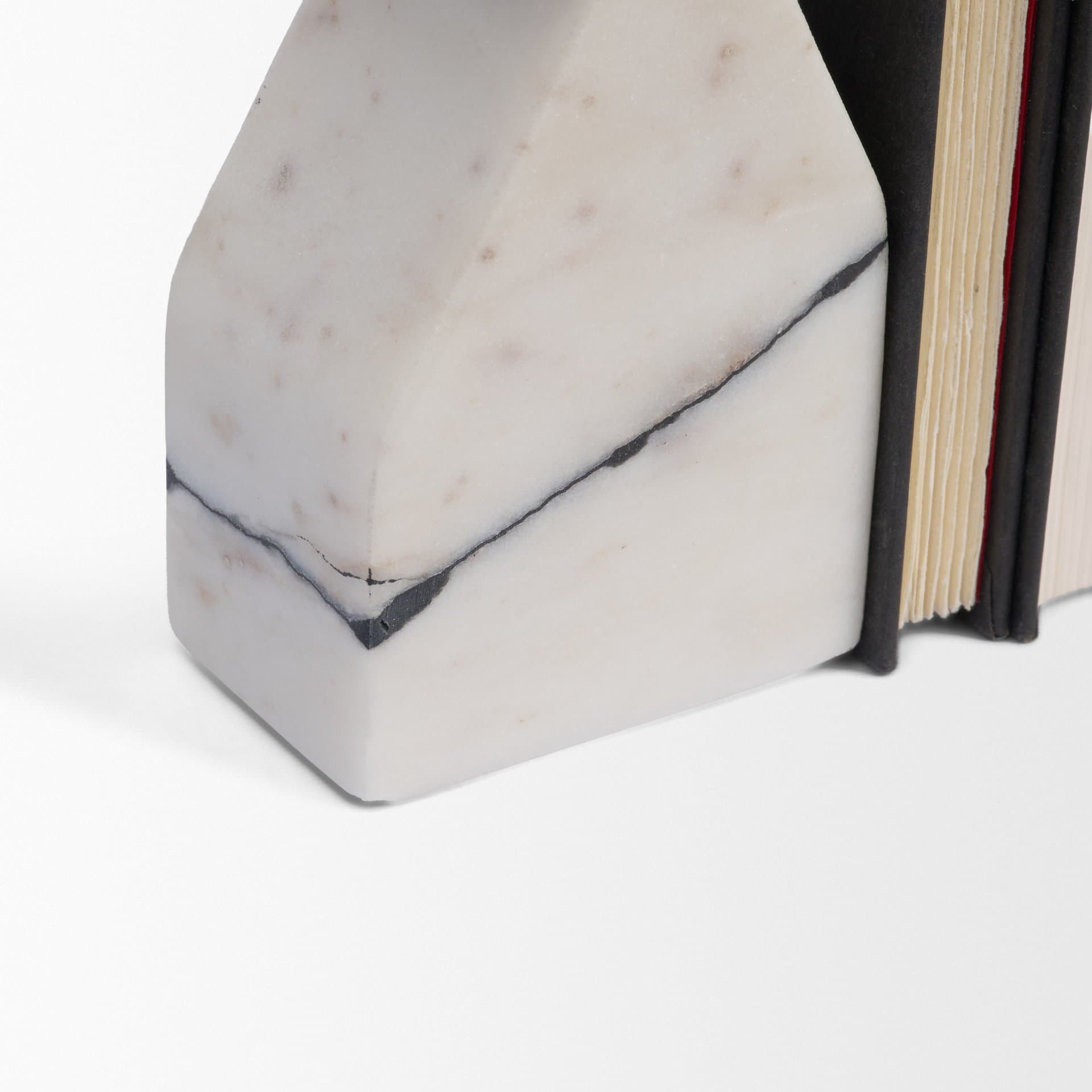 Shadow White & Black Marble Bookends — product photograph