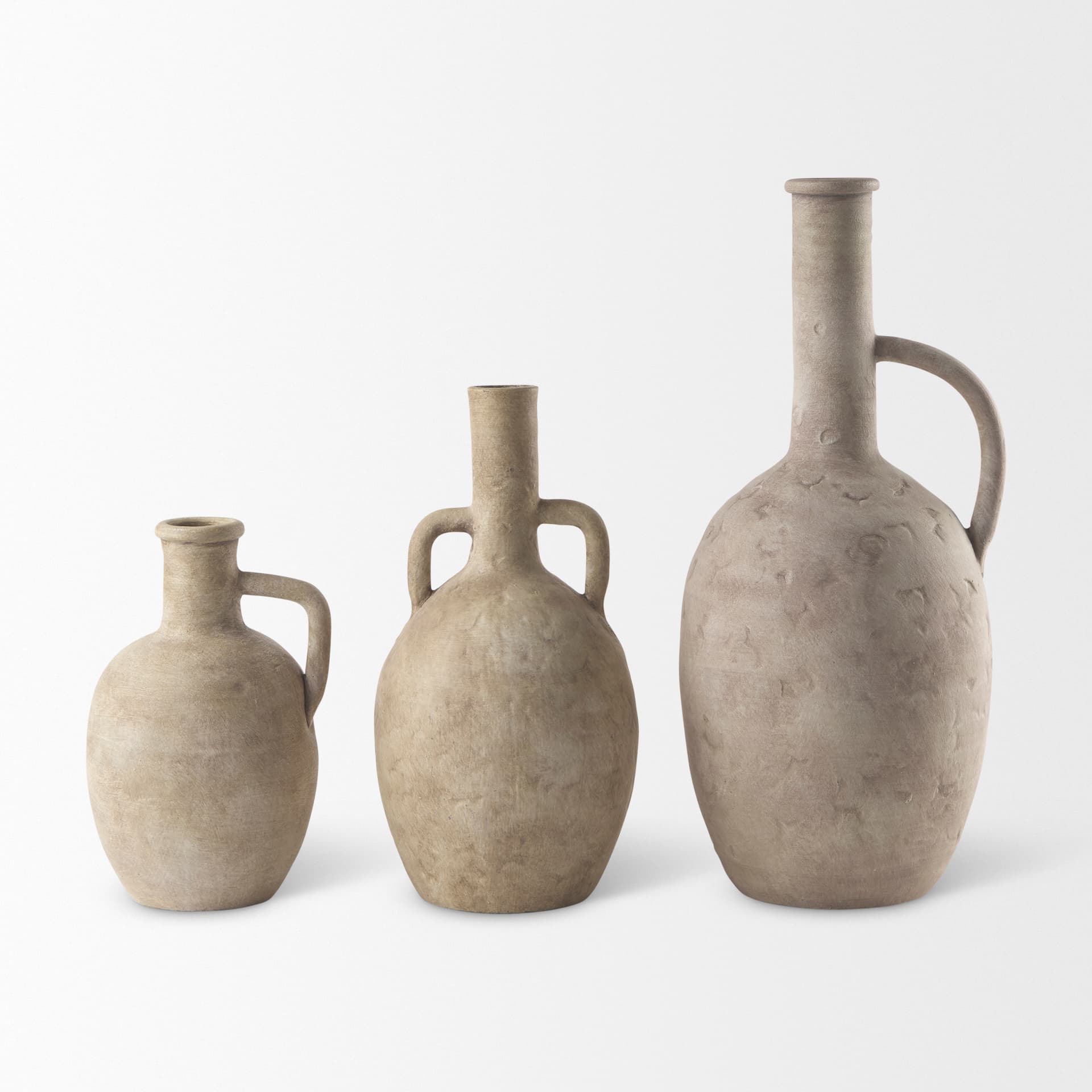 Zenni 5.3L x 5.3W x 9.3H Warm Beige Ceramic Vase — product photograph