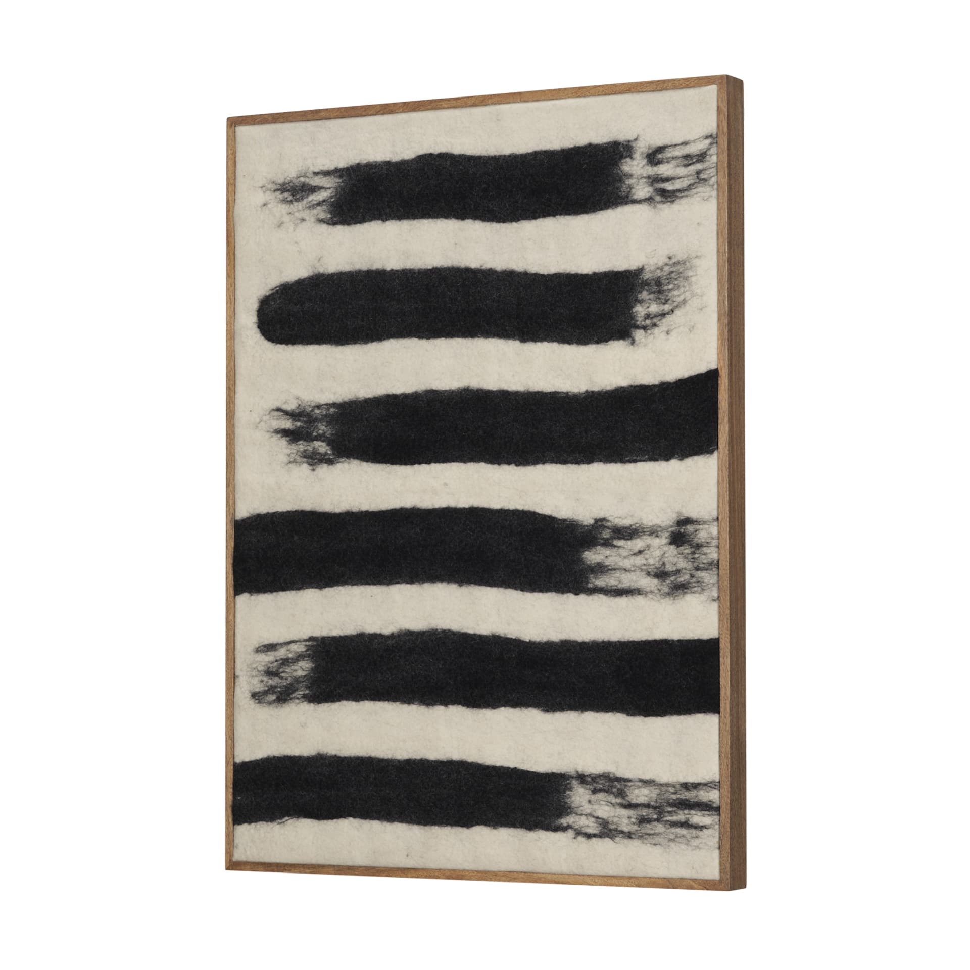 Rollins Small Cream w/ Black Stripes Wool Framed Art — product photograph