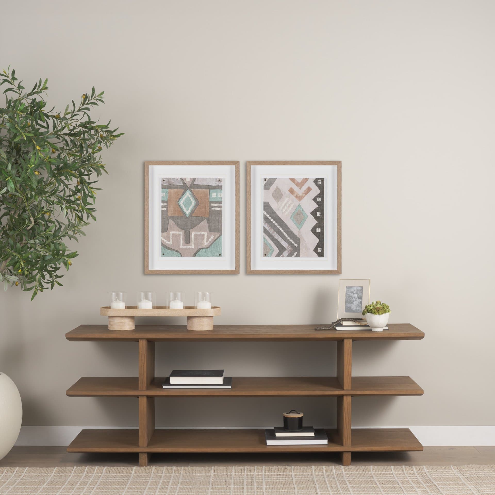 Fabric Fantasia - Mishale by Maja Gunnarsdottir Textured Framed Artwork Matted under Glass — in a styled room