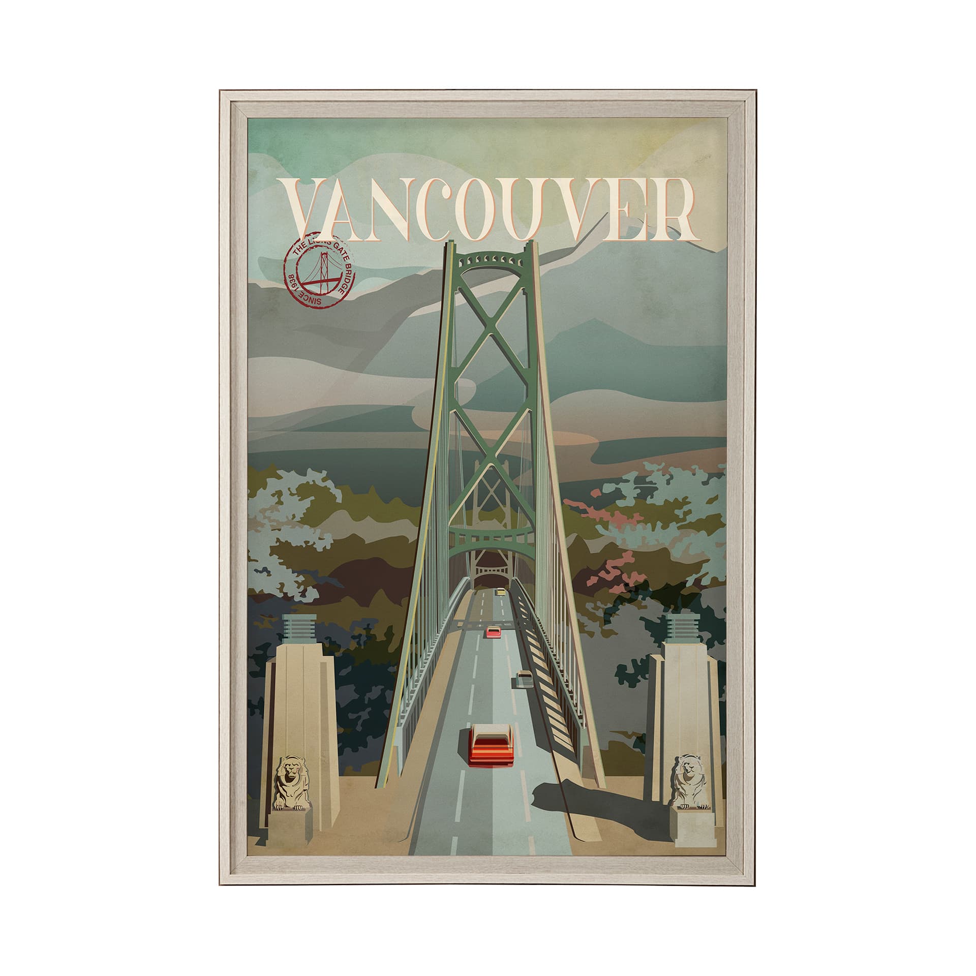 Vancouver Go Canada (XL) by Mercana Studio a Hand Embellished Decograph Framed Art Print under Glass — product photograph