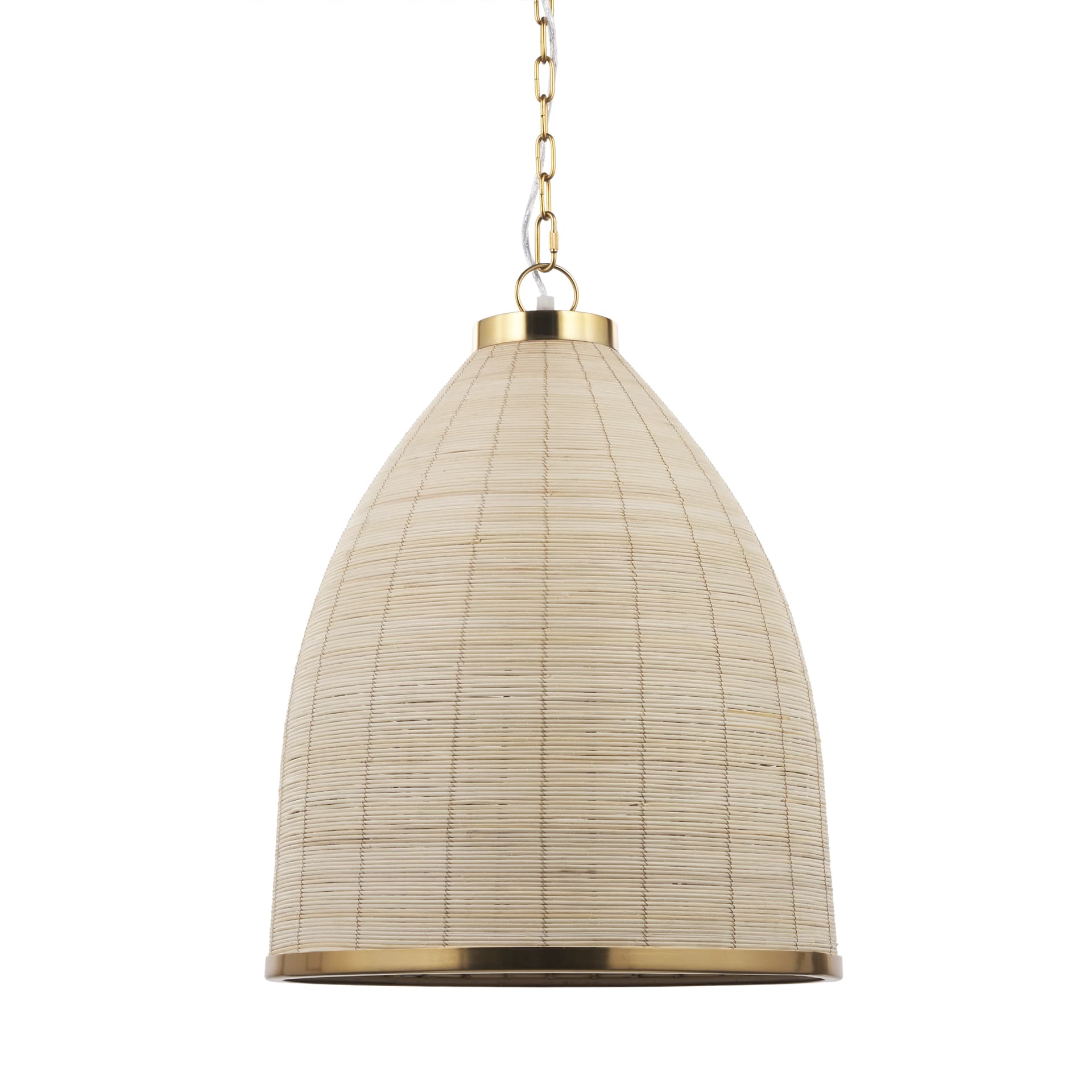 Saliha Cane w/ Brass Metal Pendant Light — product photograph