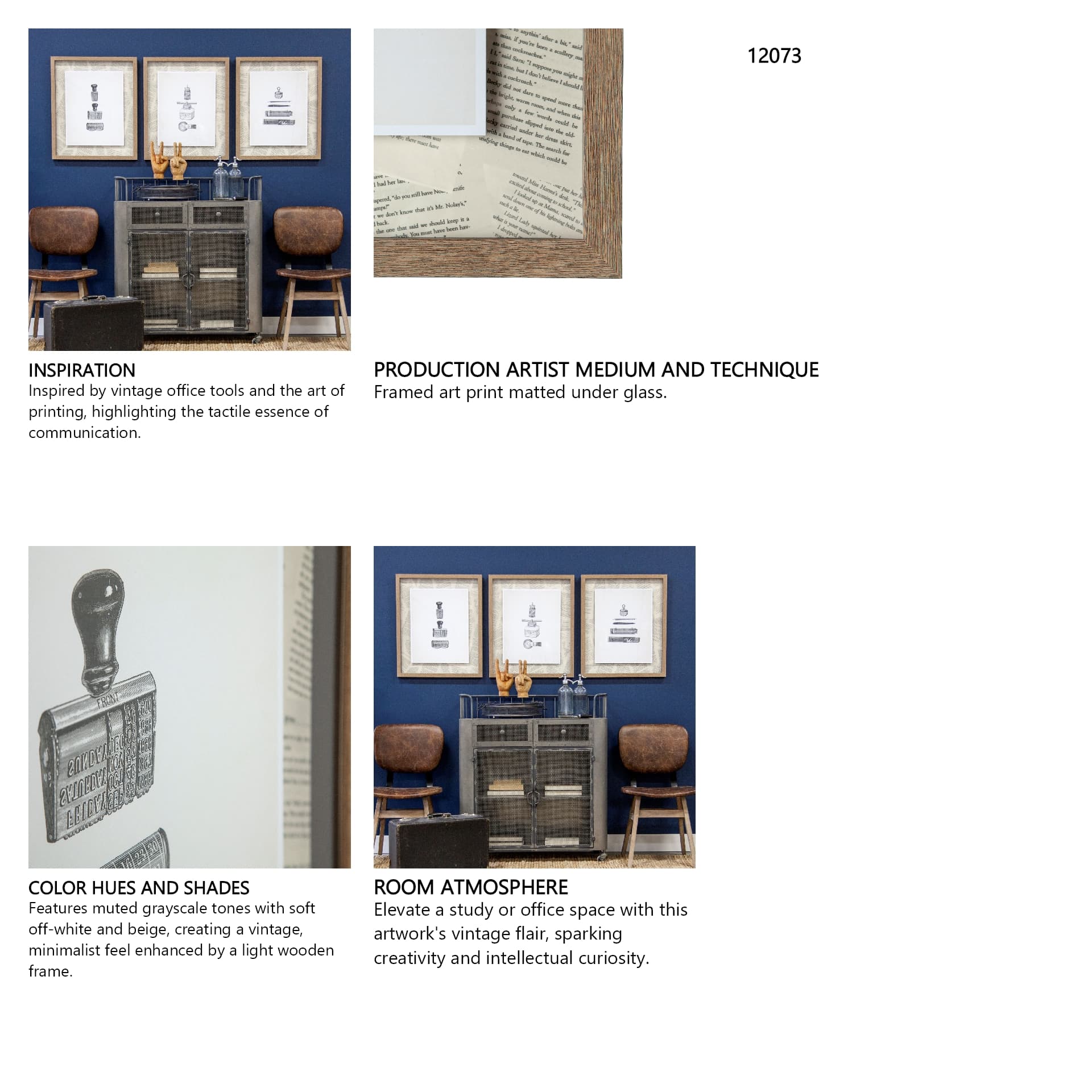 Stamped by Sam Appleman a Framed Art Print Matted under Glass — in a styled room