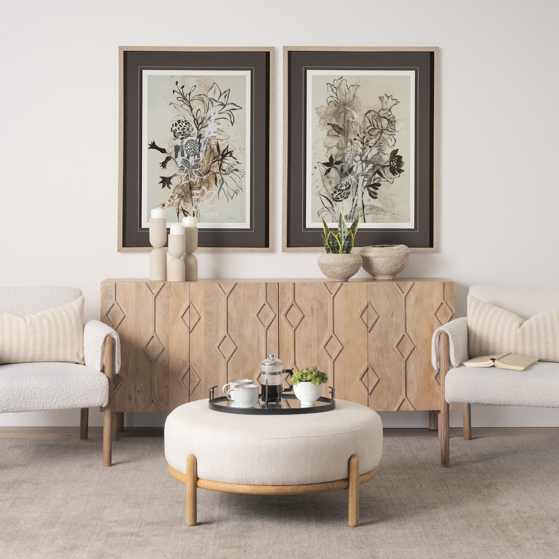 Rise & Shine I by Liz Jardine a Hand Embellished Textured Framed Art Print Matted under Glass — in a styled room