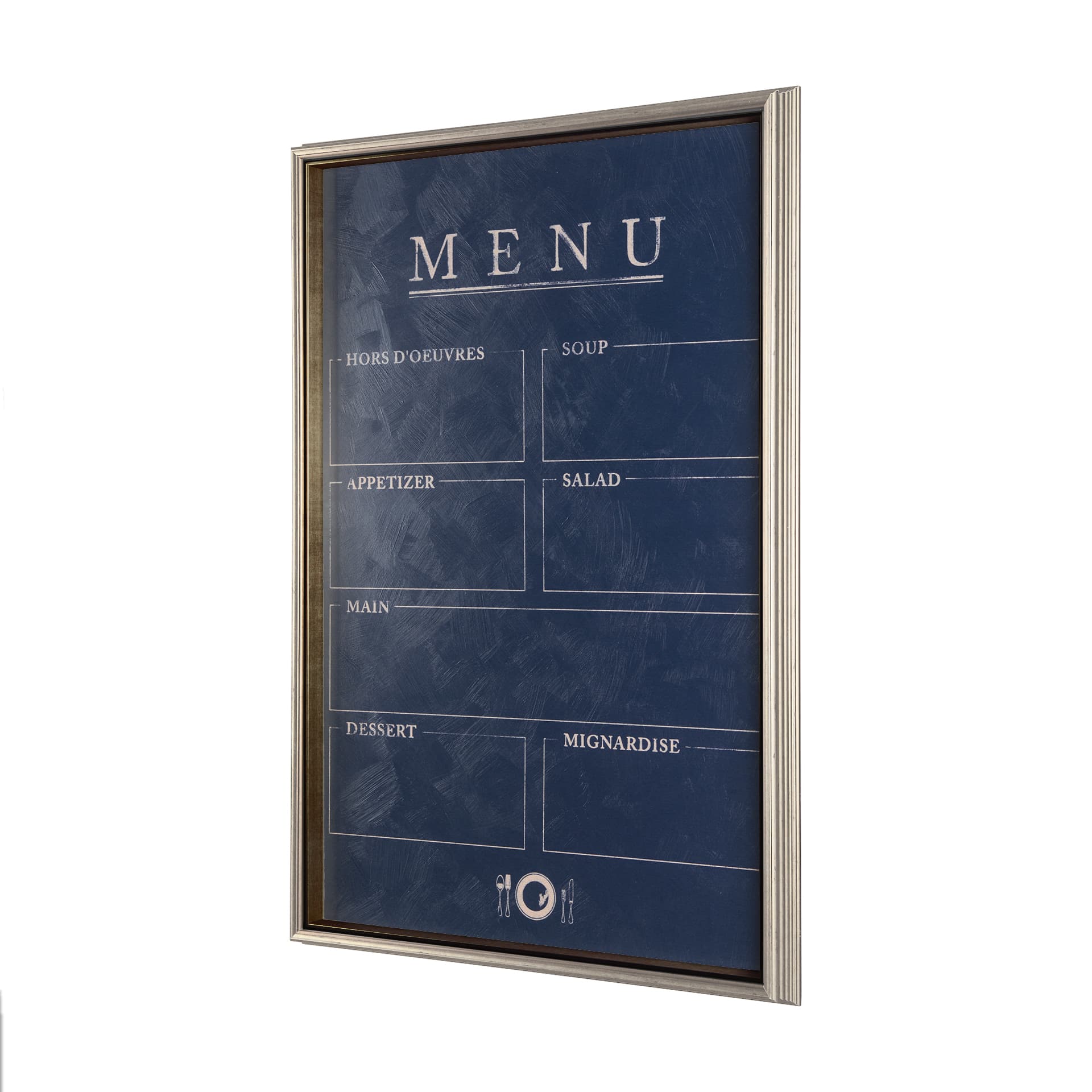 MENU II by Mercana Studio a Hand Embellished Textured Framed Art Print Matted under Glass — product photograph