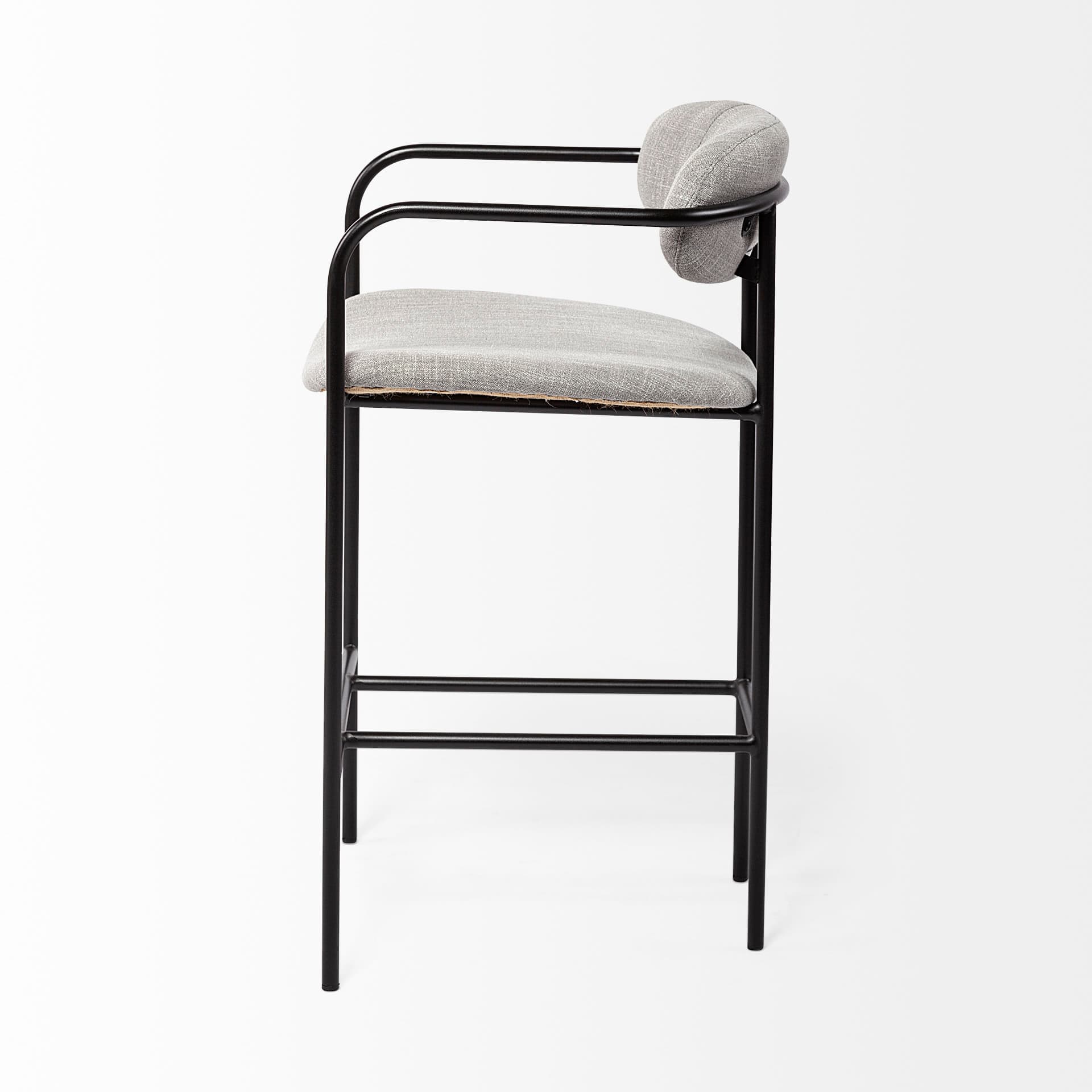 Parker Backless 36in Seat Counter Stool | Gray Fabric w/ Black Metal — product photograph