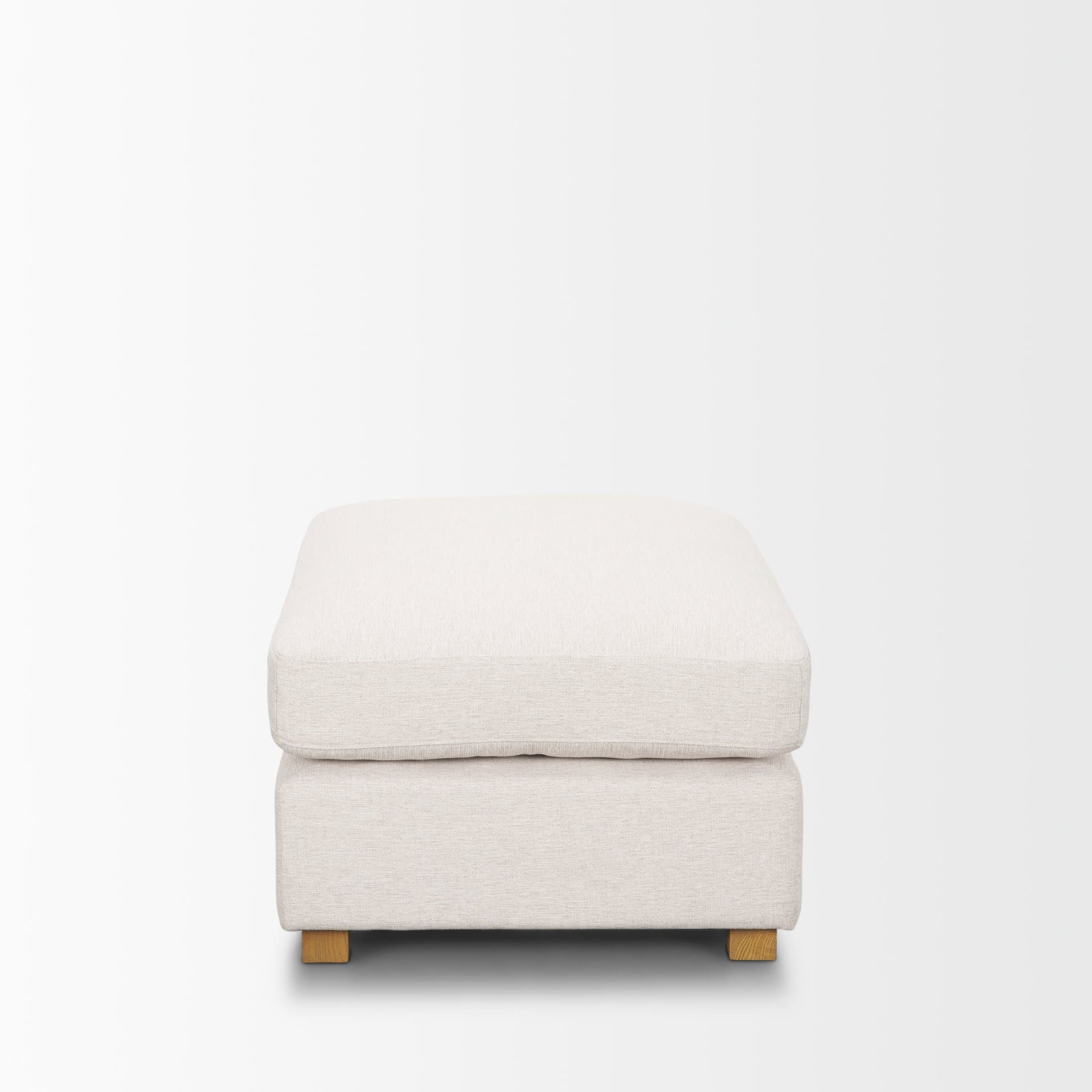 Halston Small Ottoman Oatmeal Performance Fabric — product photograph