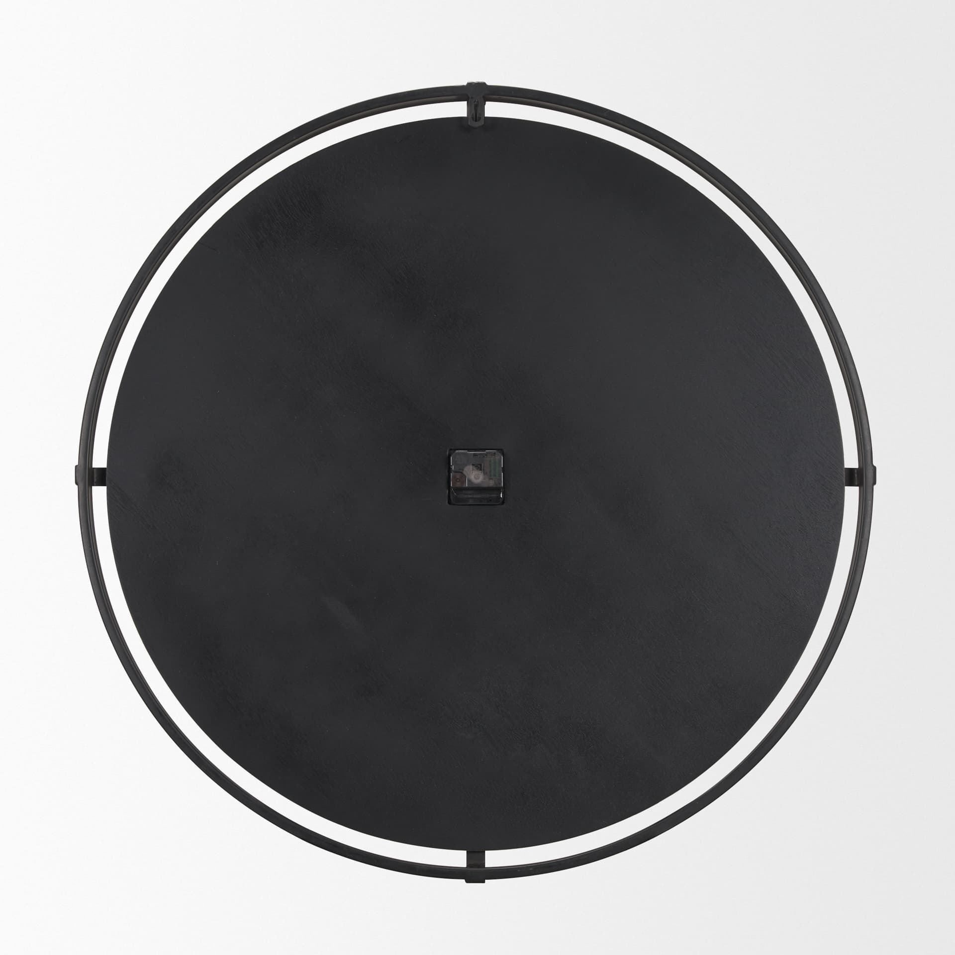 Rani Matte Black Metal w/ Wood Wall Clock — product photograph