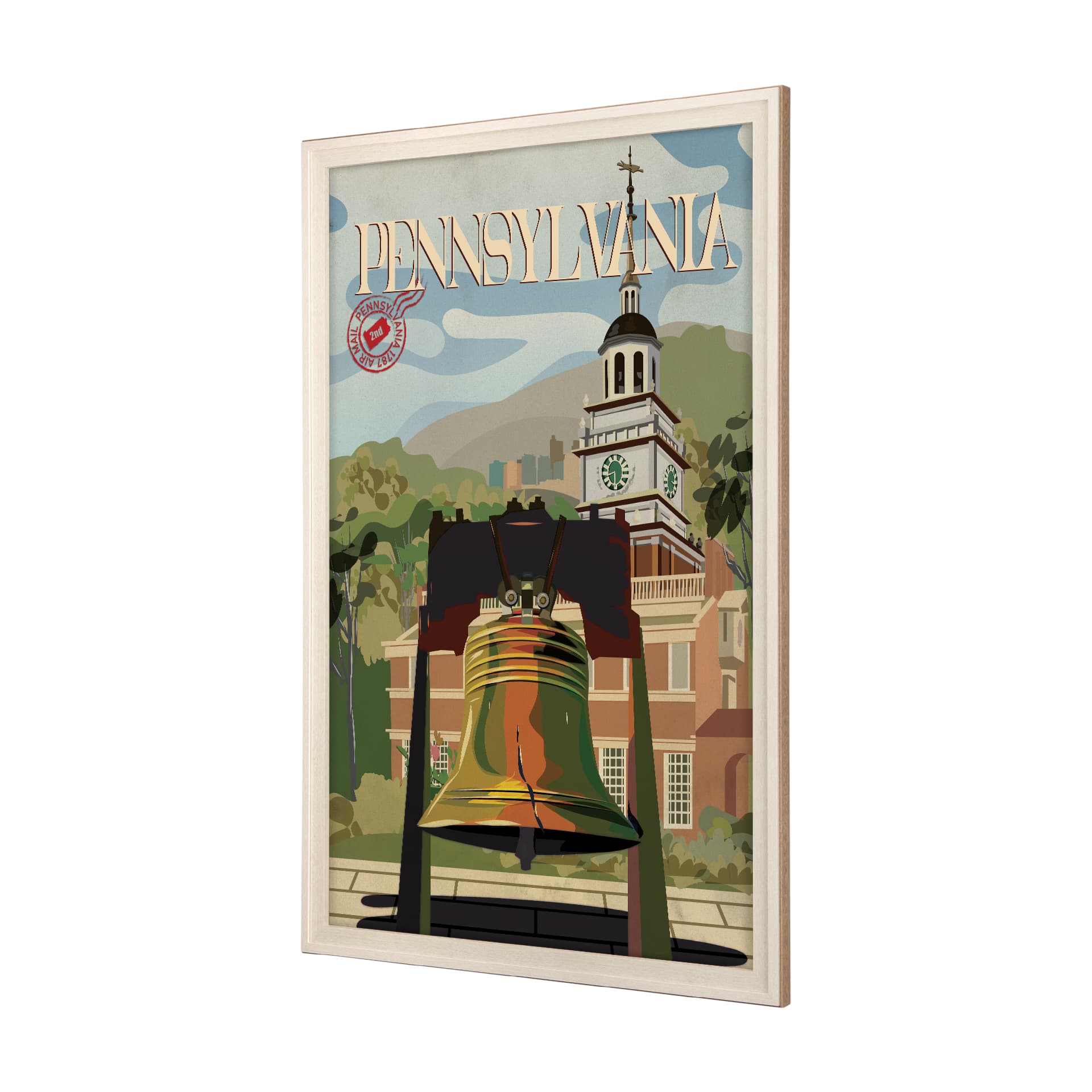 Pennsylvania Go USA (XL) by Mercana Studio a Hand Embellished Decograph Framed Art Print under Glass — product photograph