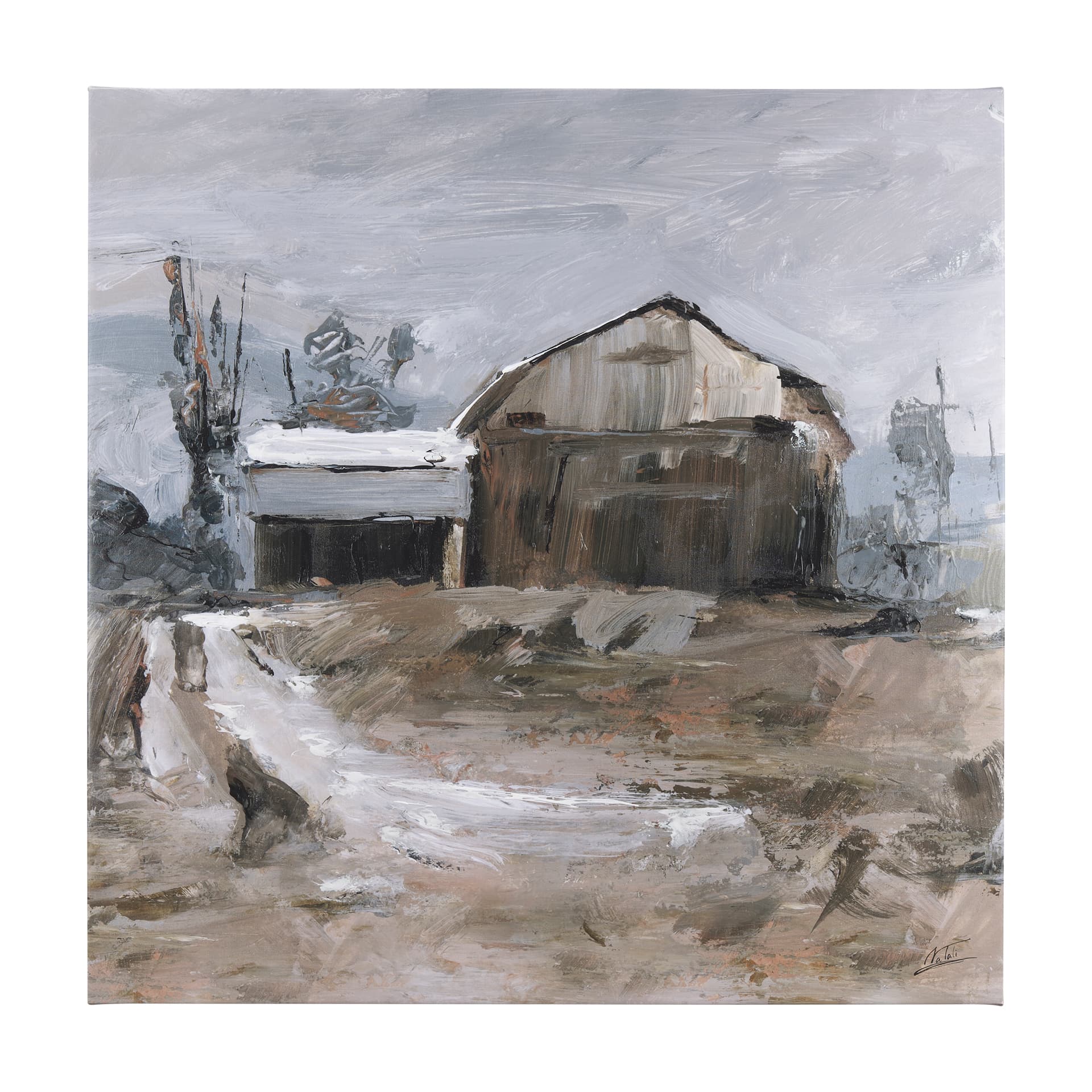 Late Autumn in Countryside II by Mercana Studio a Hand Embellished Textured Canvas — product photograph