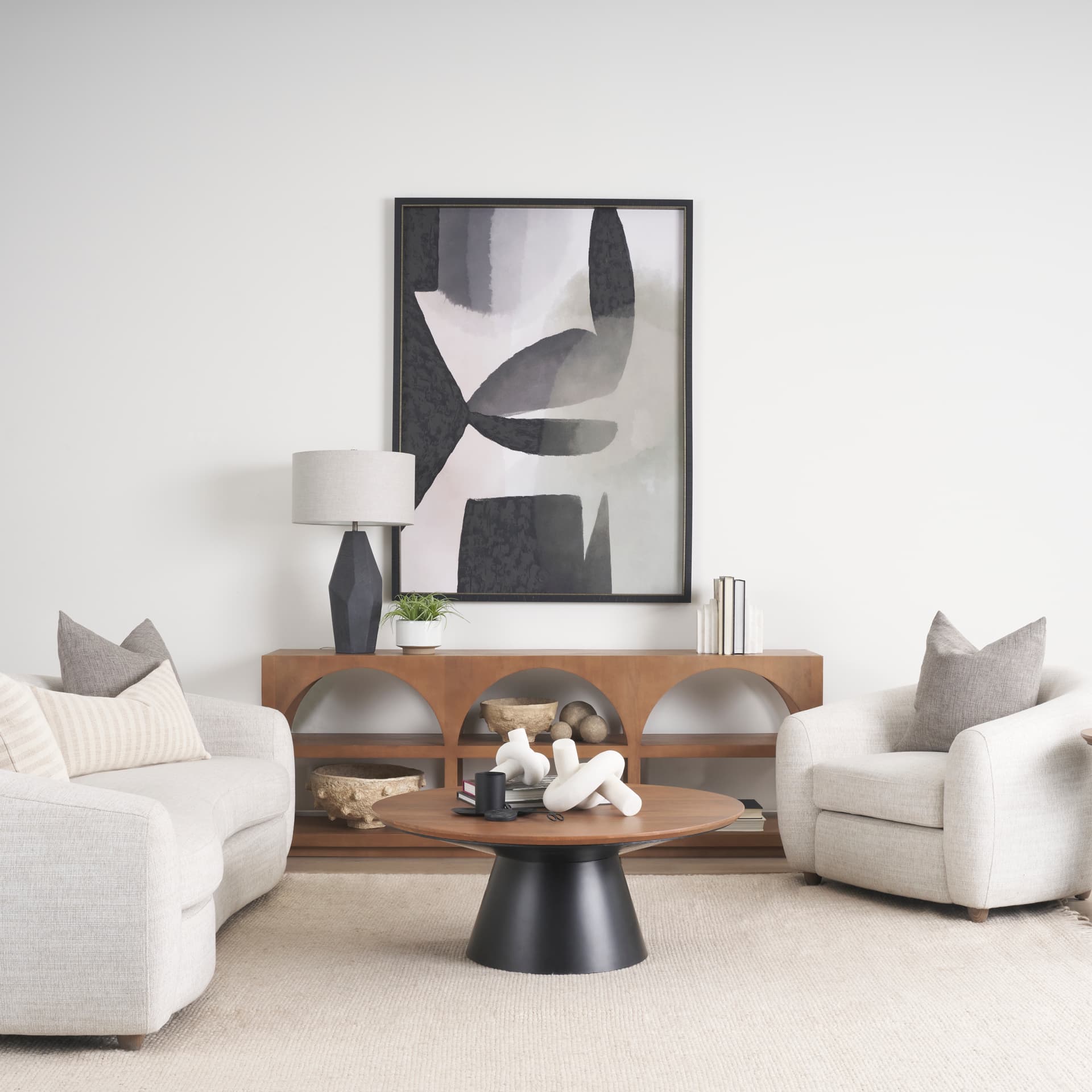 Bela 80" Medium Brown Wood Arched Console Table — product photograph