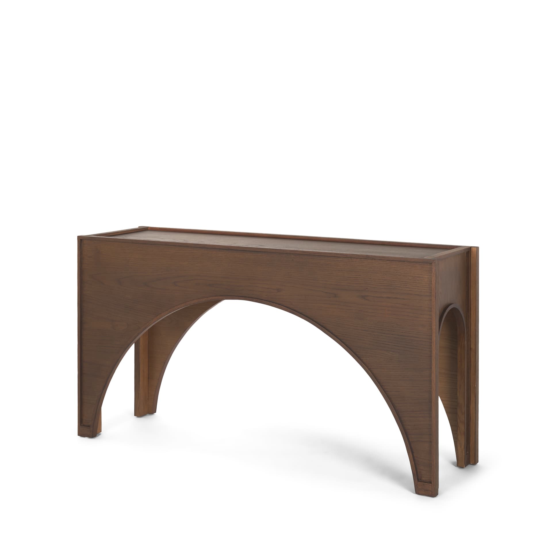 Laraya Dark Brown Wood Arched Console Table — product photograph