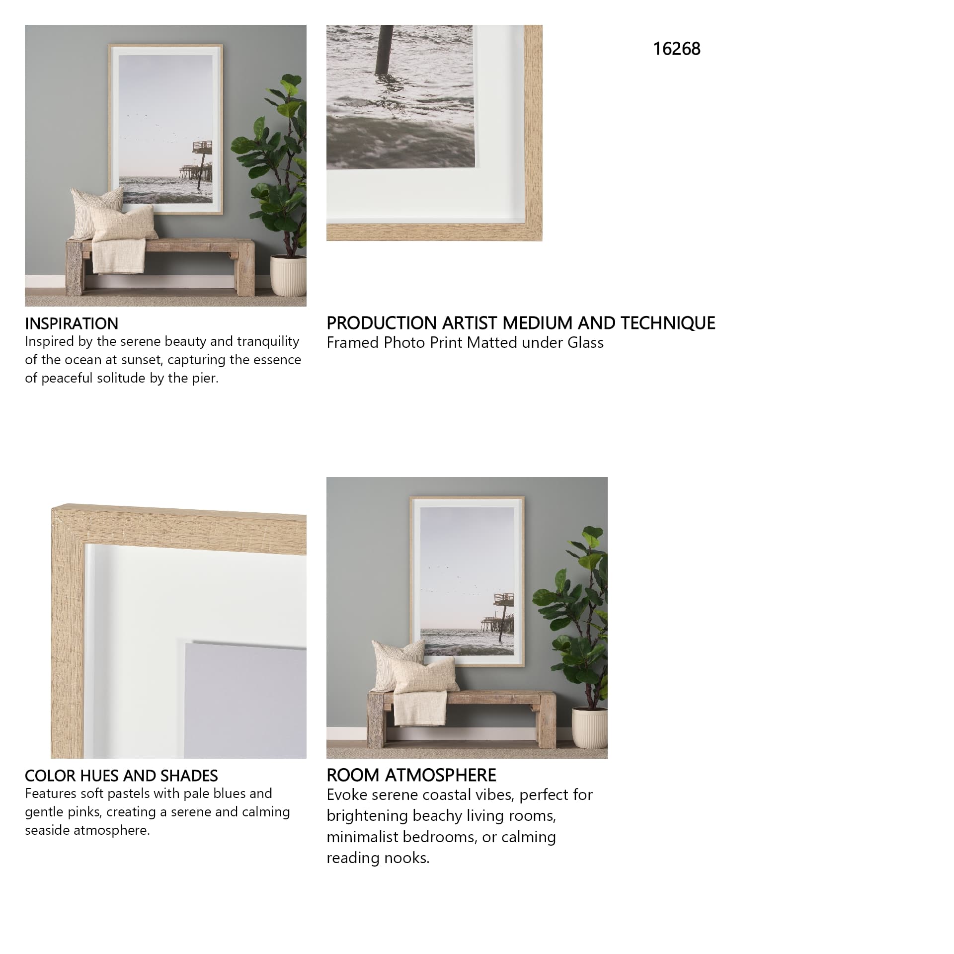 Seaside Serenity by Shot By Clint Framed Photo Print Matted under Glass — in a styled room