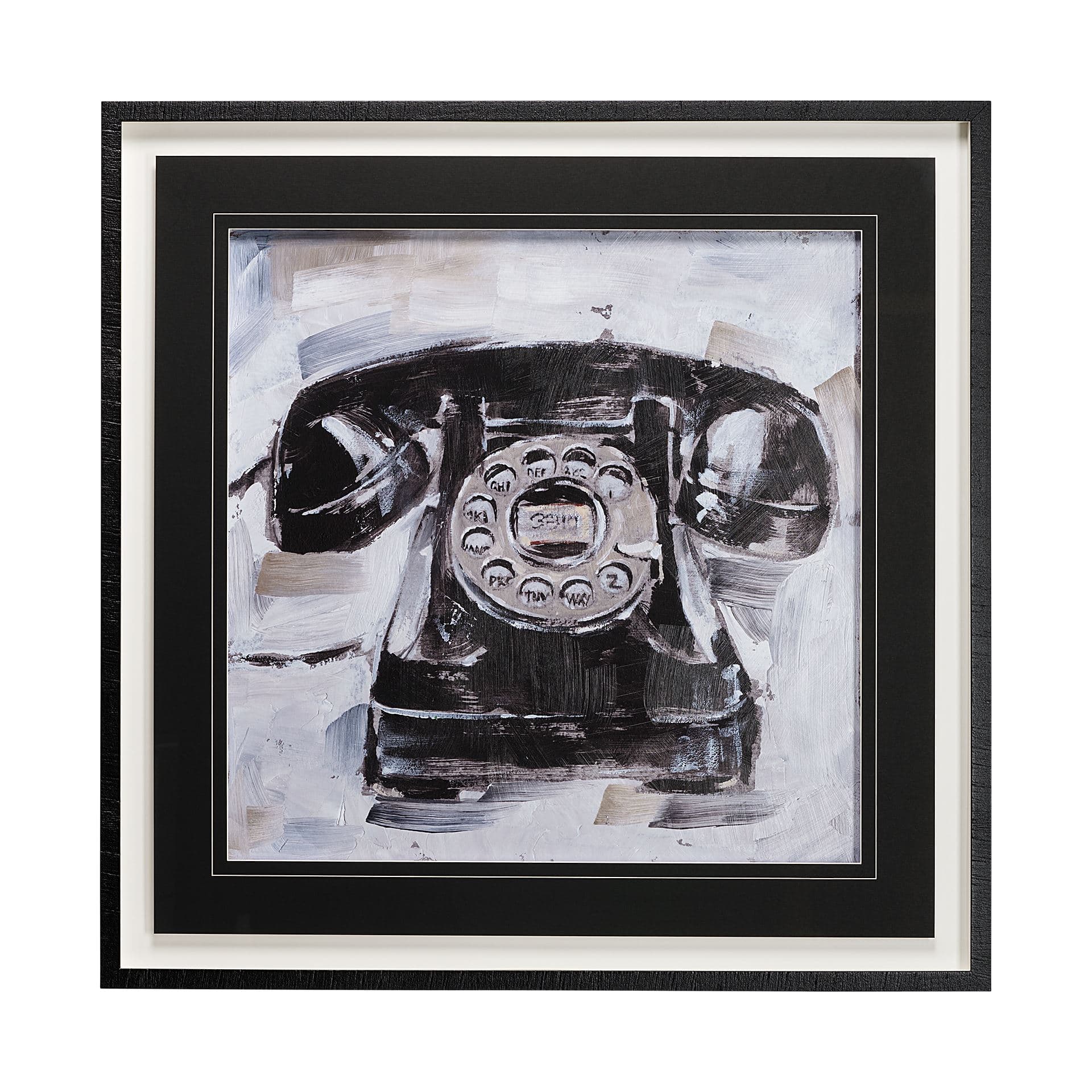 Retro Phone I by Ethan Harper a Hand Embellished Textured Framed Art Print Matted under Glass — product photograph