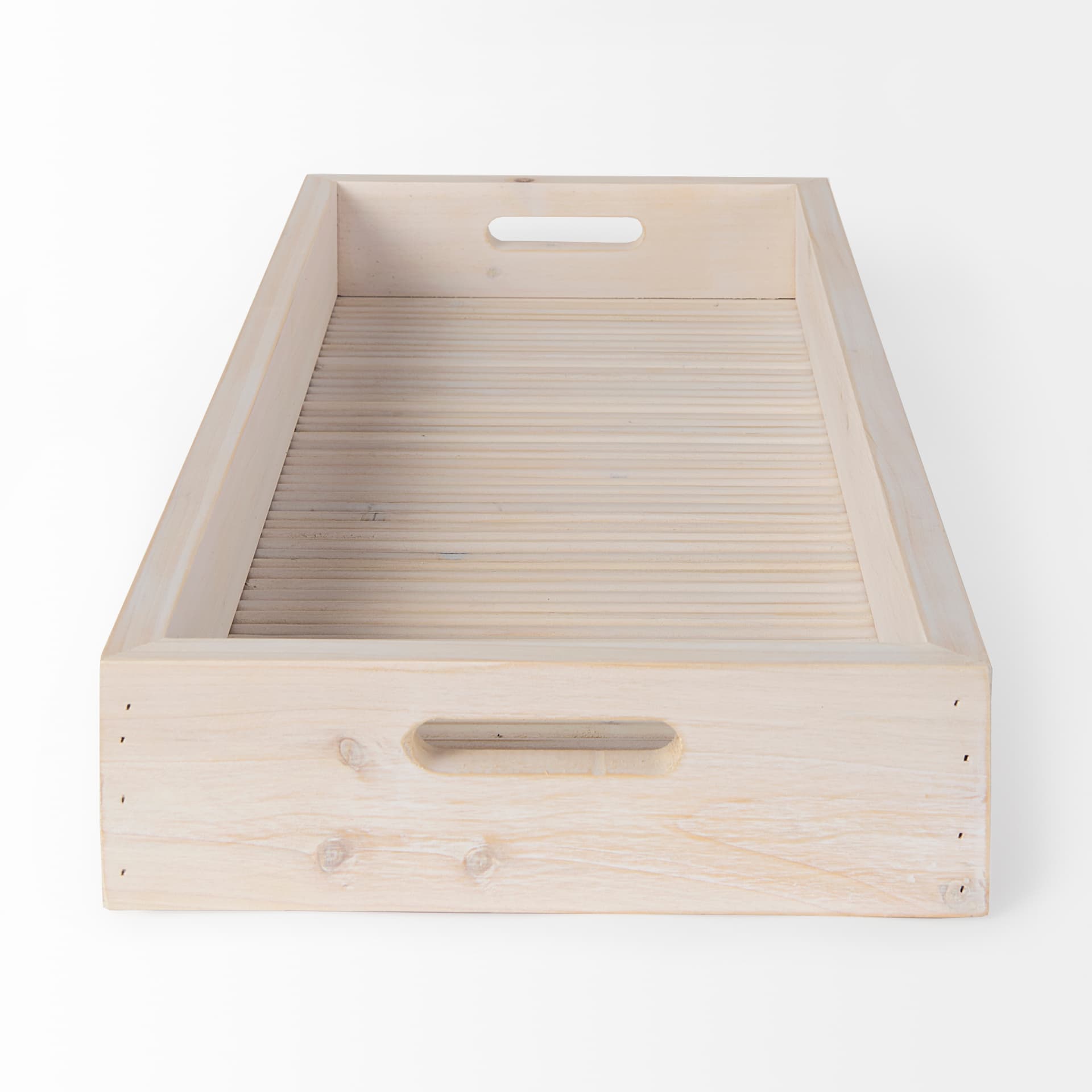 Horatio 28L x 12W Natural Wood Rectangular Serving Tray — product photograph