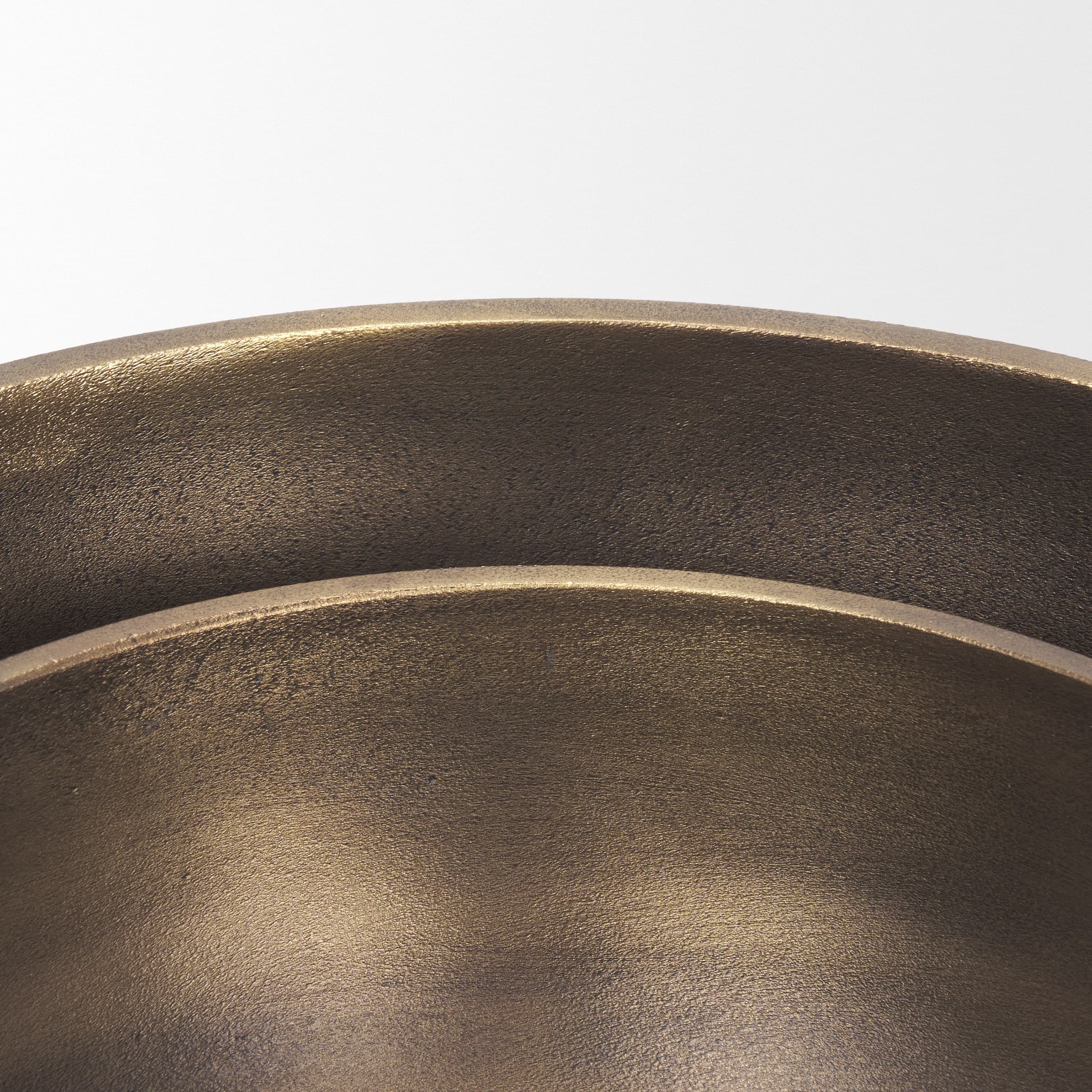 Tomiko Decorative Brass Finished Cast Aluminum Round Bowls — product photograph