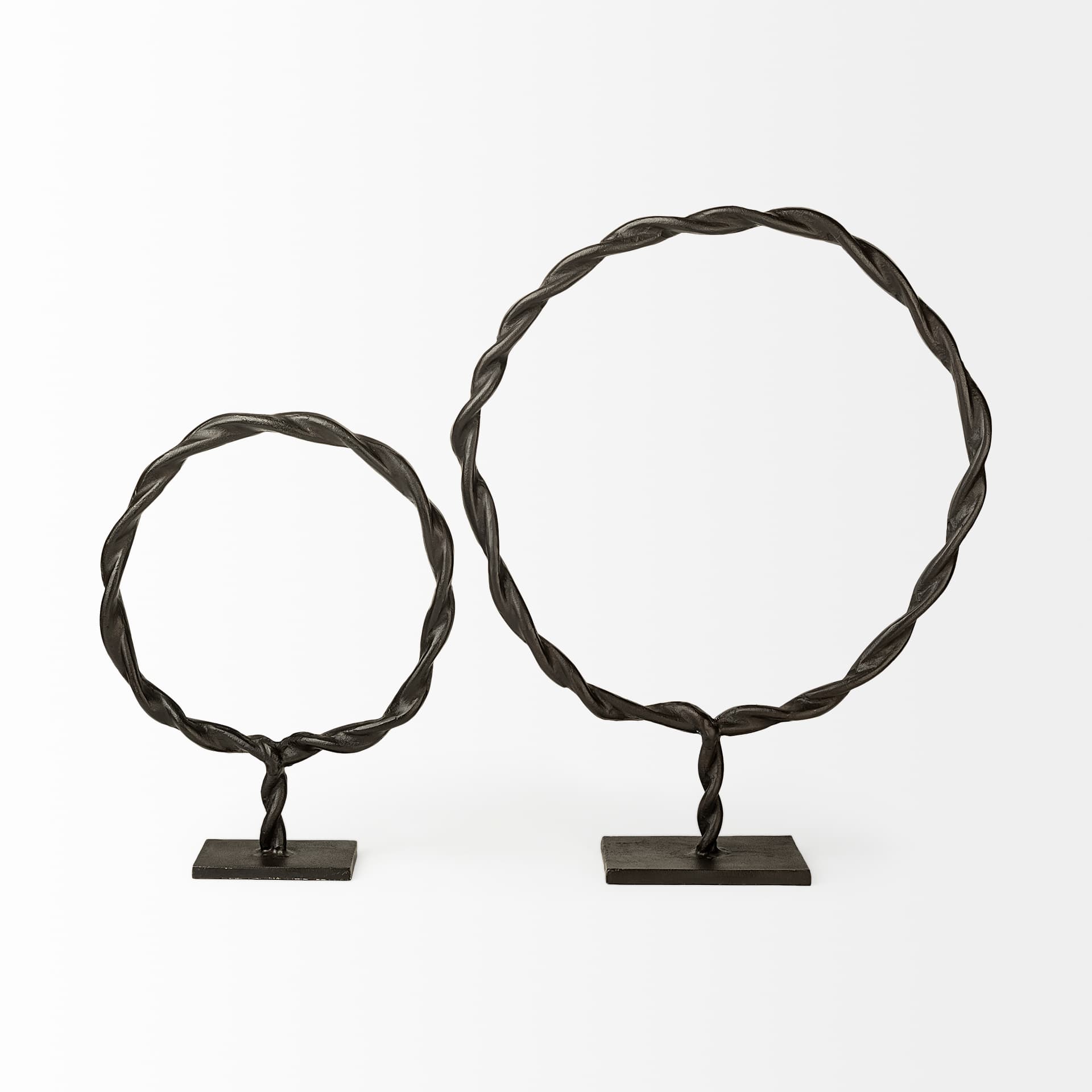 Rizwan (Small) Black Aluminum Braided Circular Object — product photograph