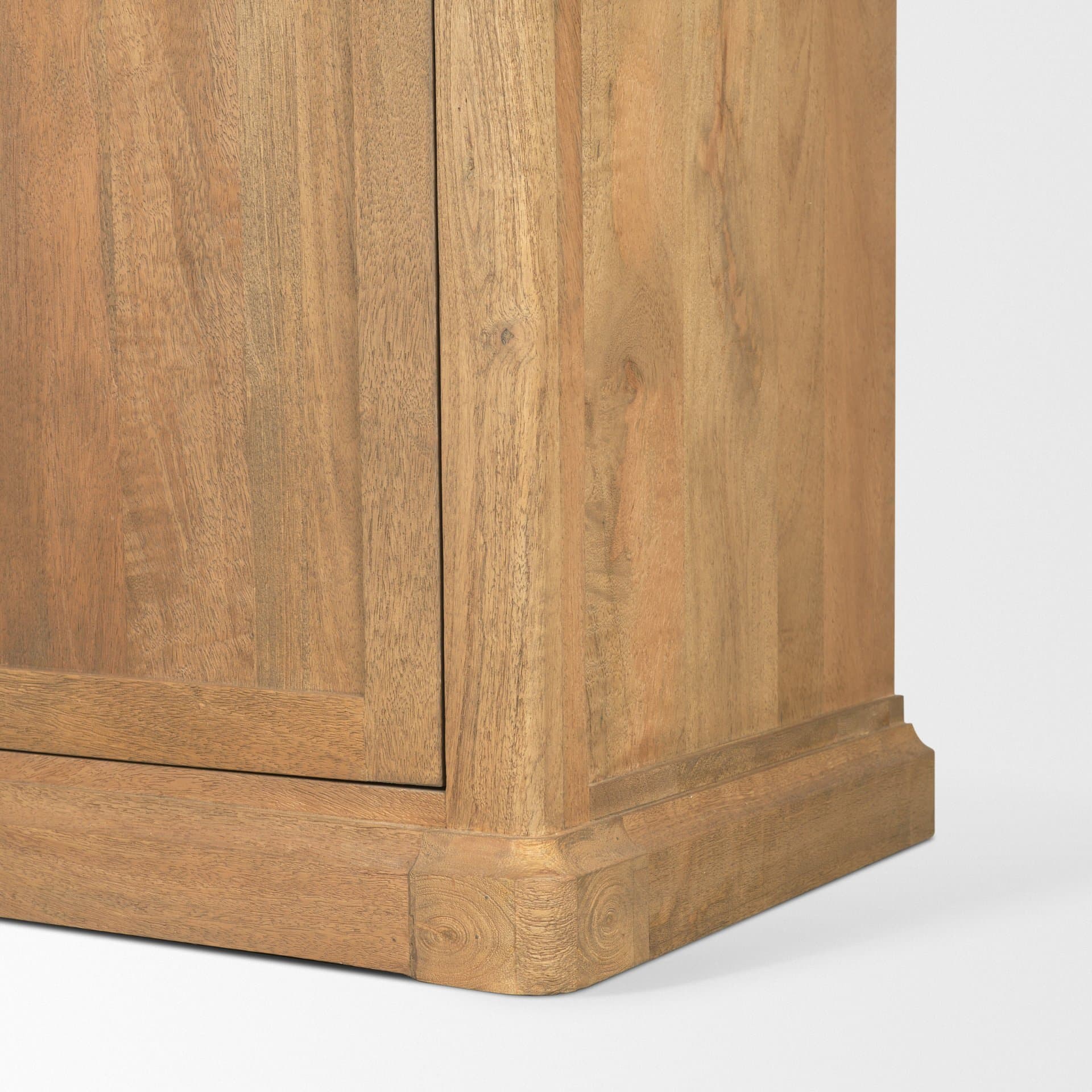 Baron Light Brown Wood w/ Gunmetal 2-Door Open Shelving Unit — product photograph