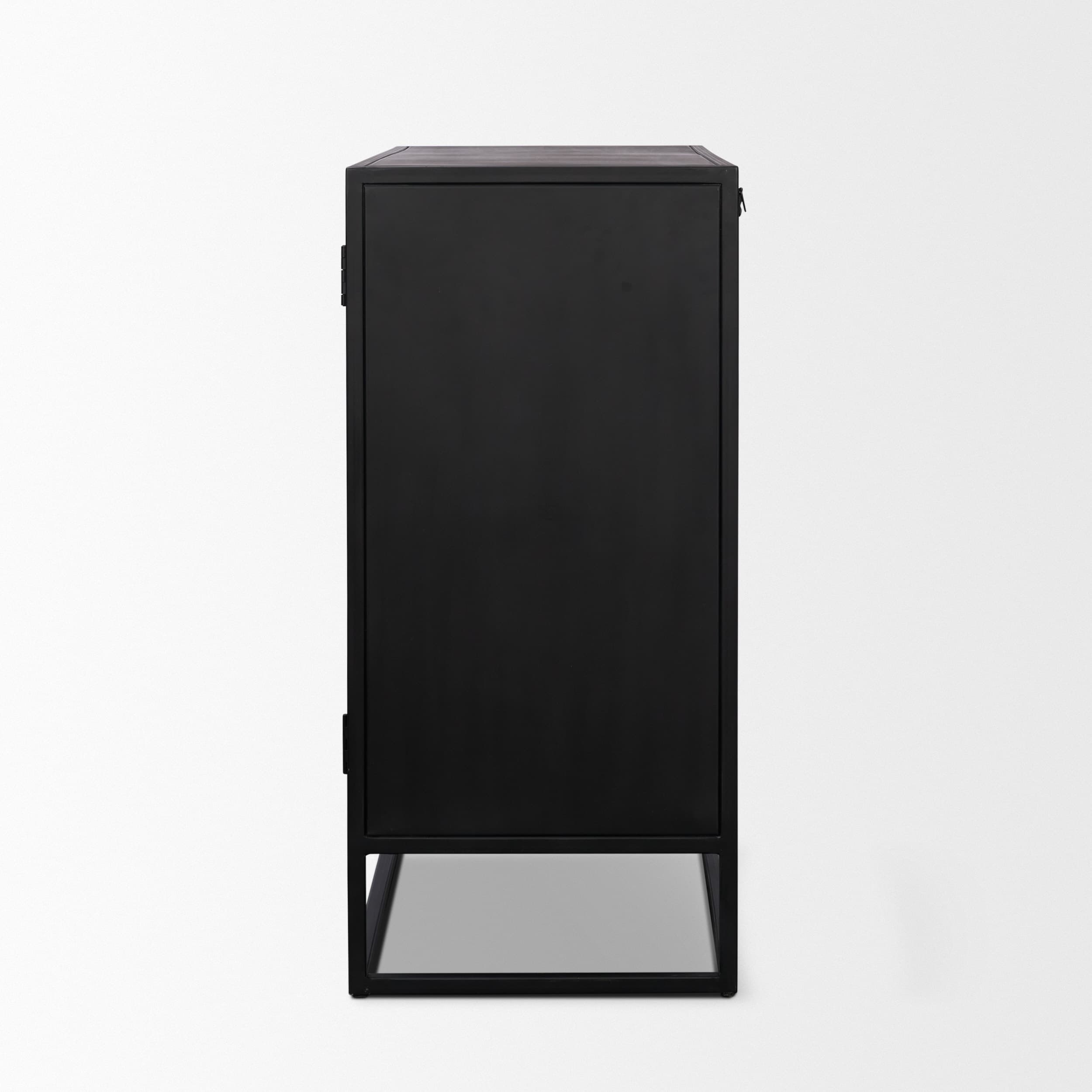 Sloan 40.0W Light Brown W/Black Metal Frame Accent Cabinet — product photograph
