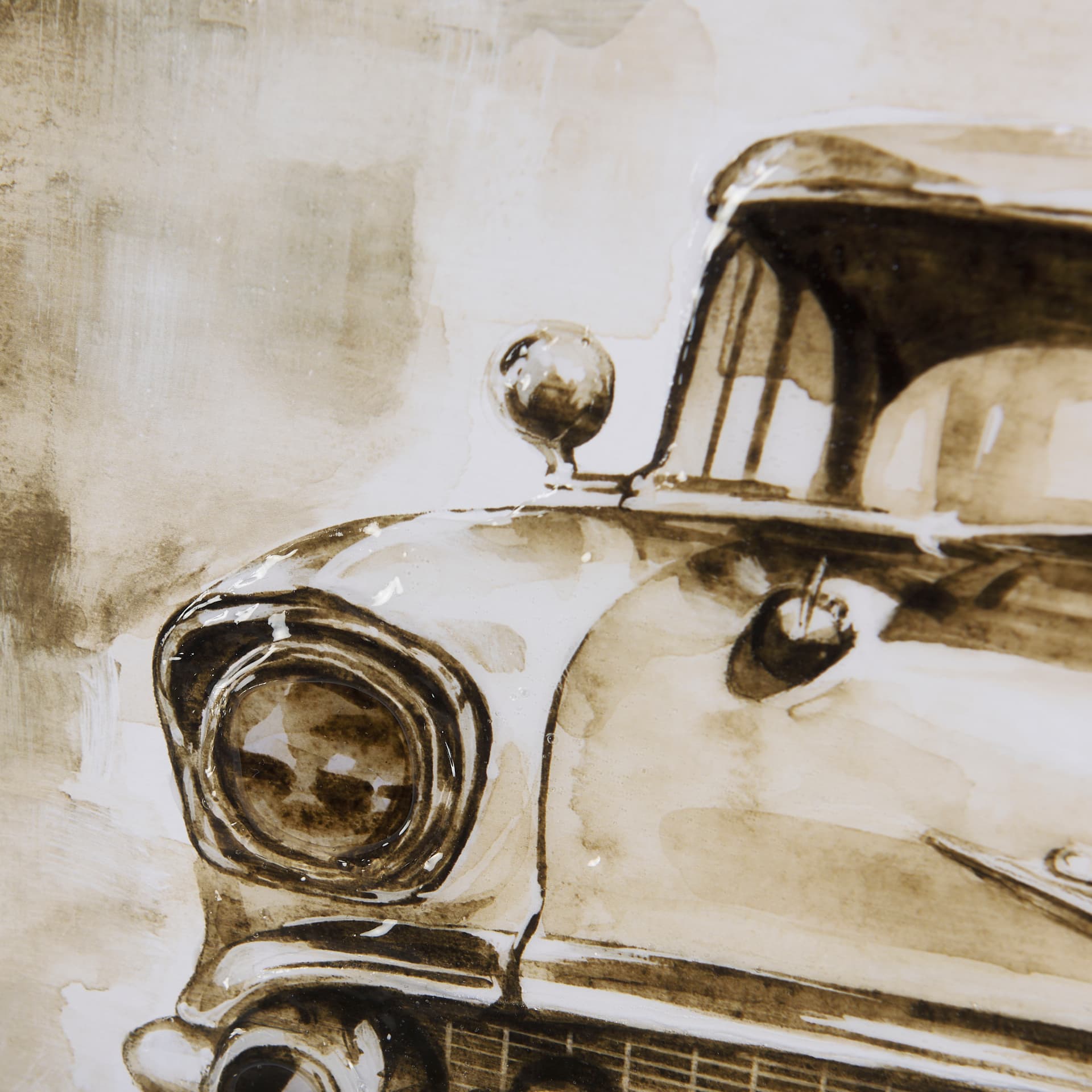 Vintage Car Picture IV by Mercana Studio Hand Embellished Framed Art Print Matted under Glass — product photograph