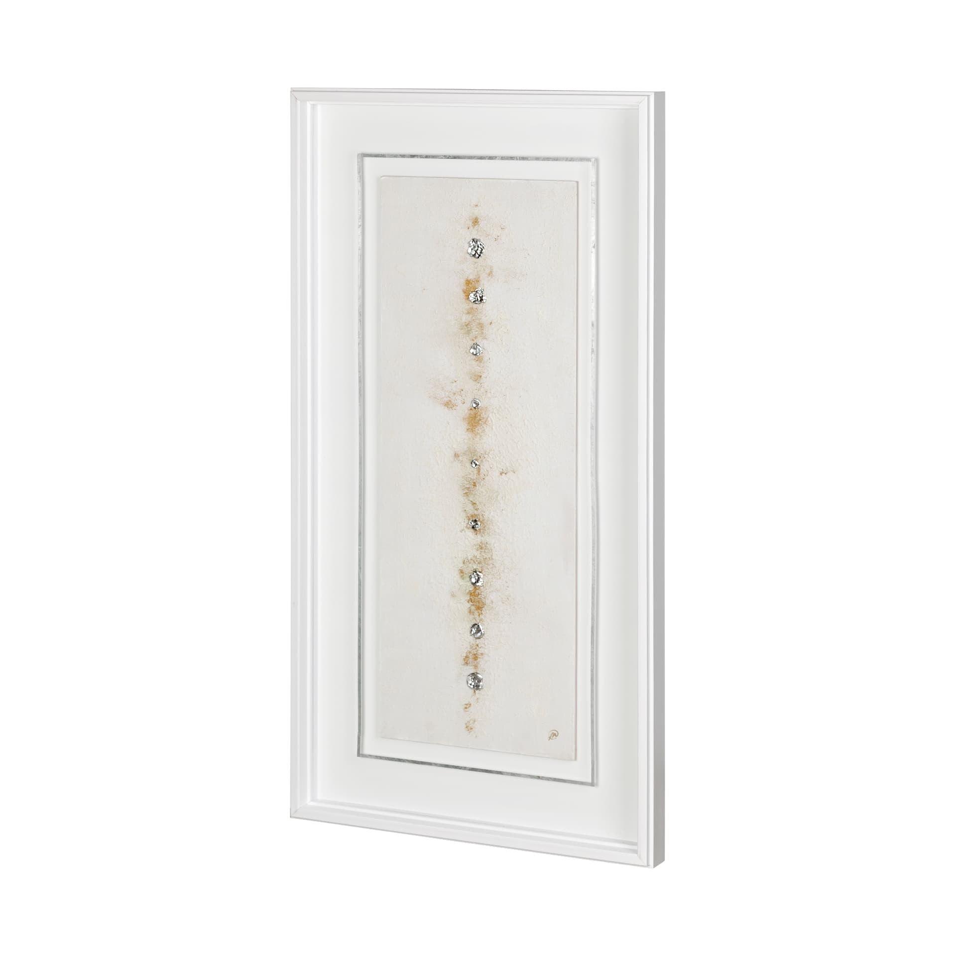 Dots II-Silver by Studio M a handmade Original Framed Artwork under Glass — product photograph