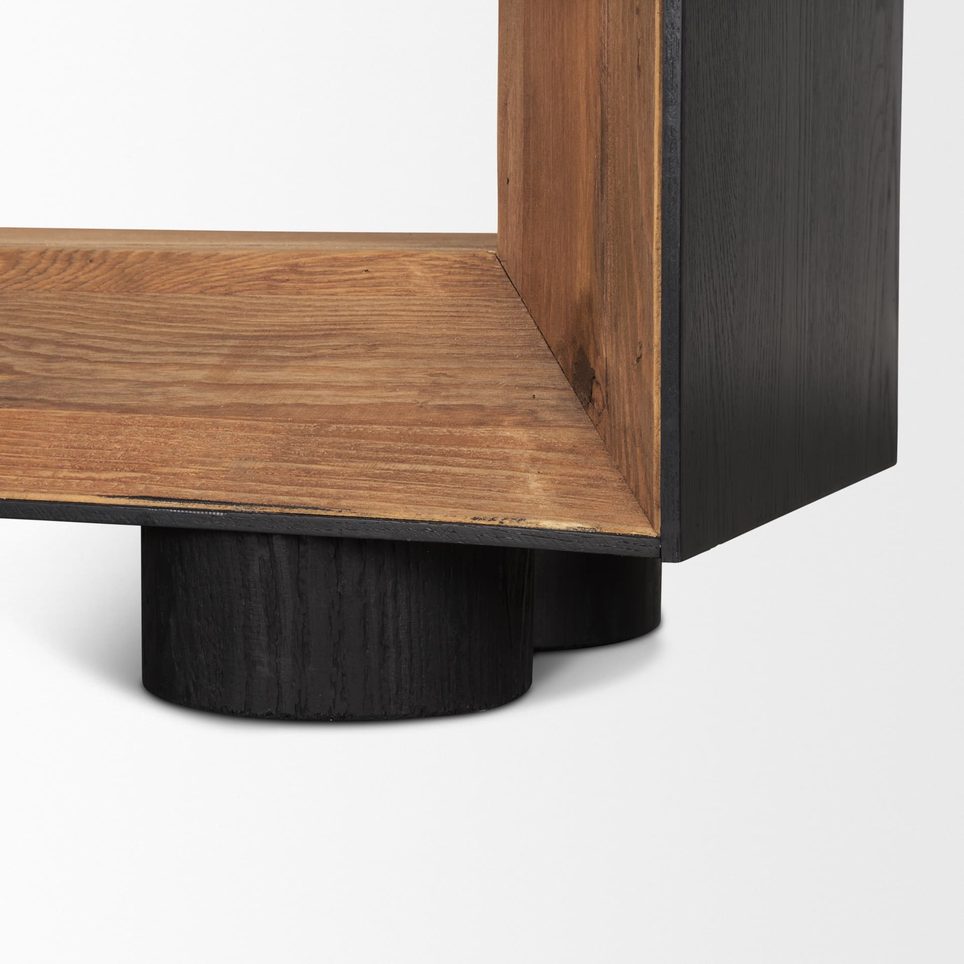 Tabor Natural Wood w/ Black Oak Frame Bookcase — product photograph