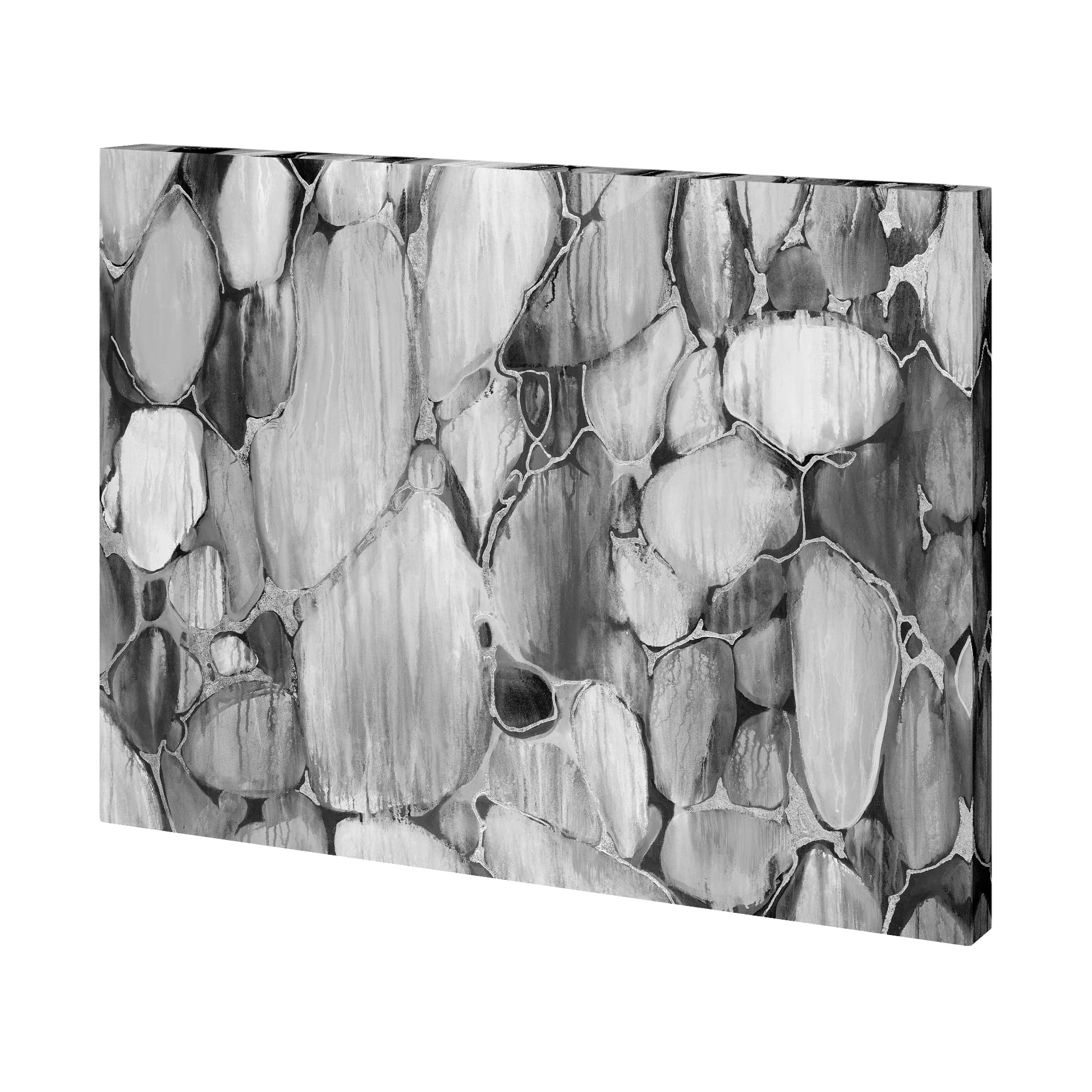 River Rocks 2 by Mercana Studio a Hand Embellished Textured Canvas — product photograph
